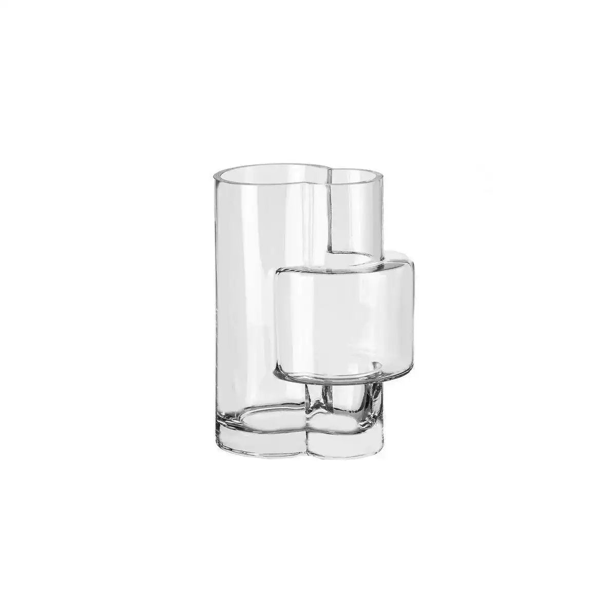 Innovative modernistische hohe Vase, Top-Design, konstruktivistisches FUSIO 32 Klarglas - HomeDesign Knaus