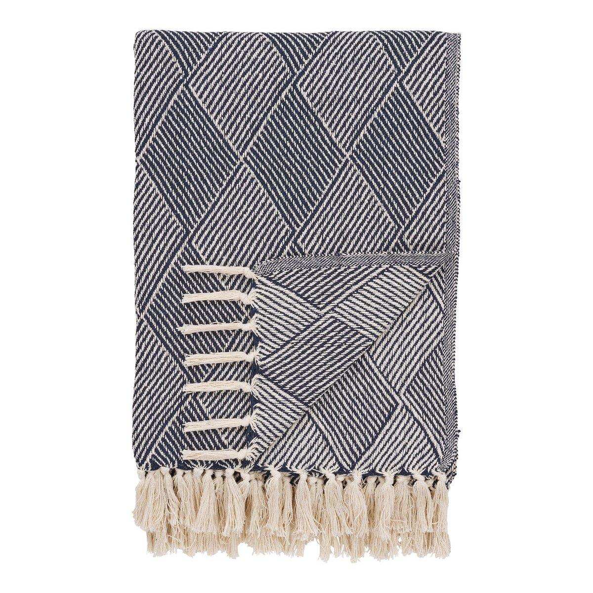 Izmir Plaid - Blau, Baumwolle, Polyester, 130x180 cm - HomeDesign Knaus