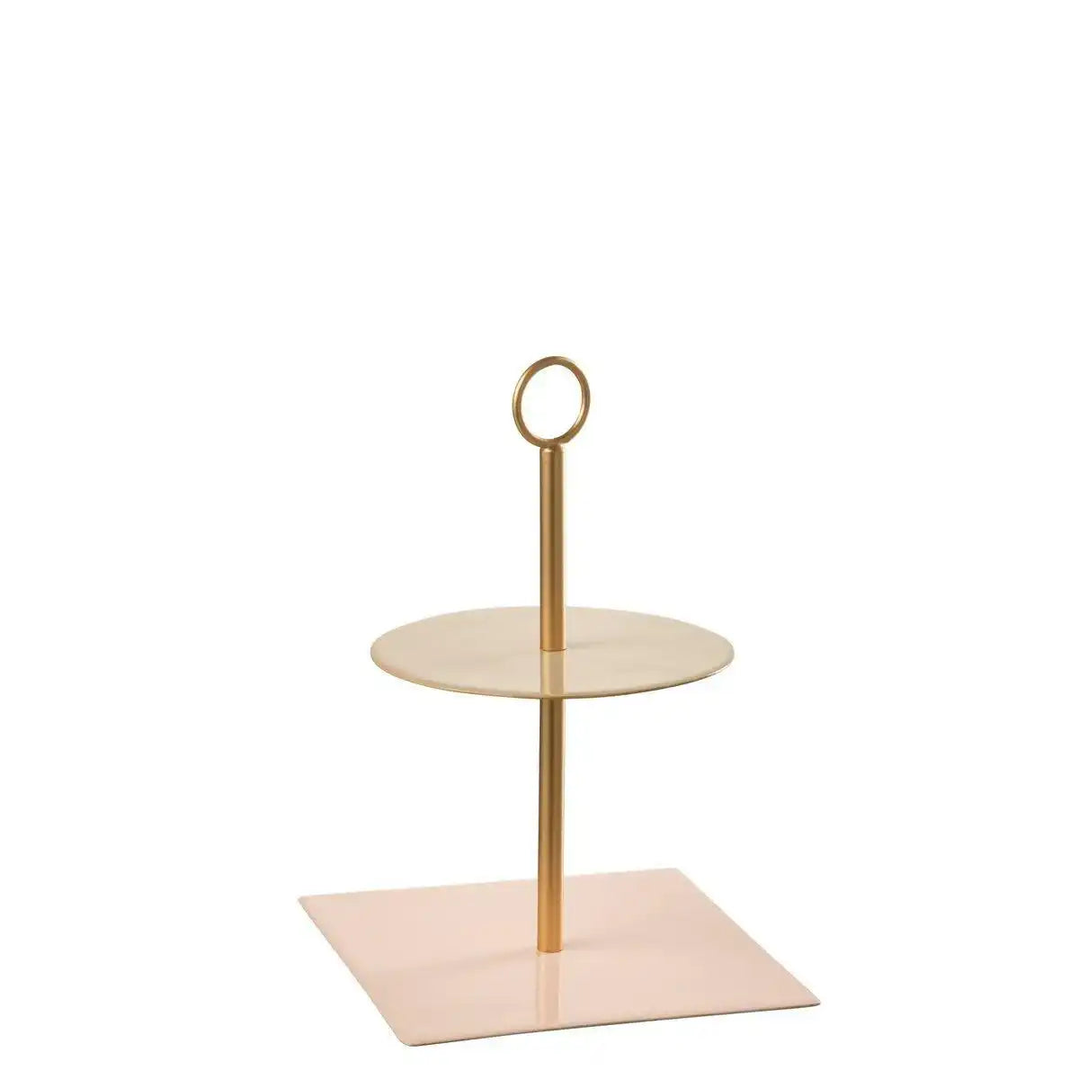J-Line 2 Layer Board – rund + quadratisch – Metall – hellrosa/beige - HomeDesign Knaus