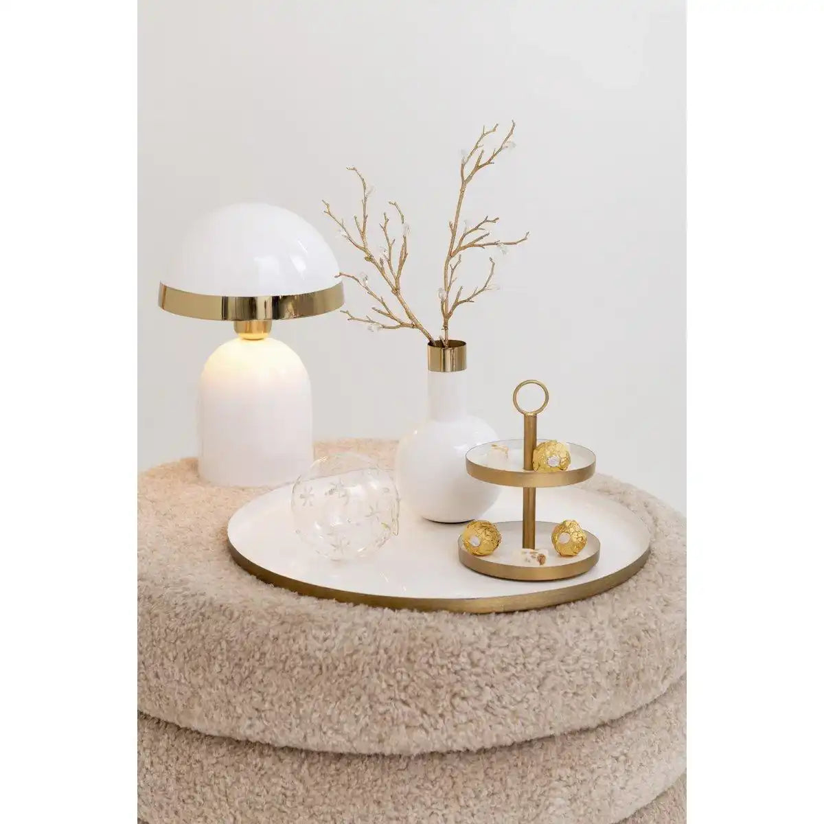 J-Line 2 Levels Kuchenblech - Kuchenblech - Metall - Weiß/Gold - HomeDesign Knaus