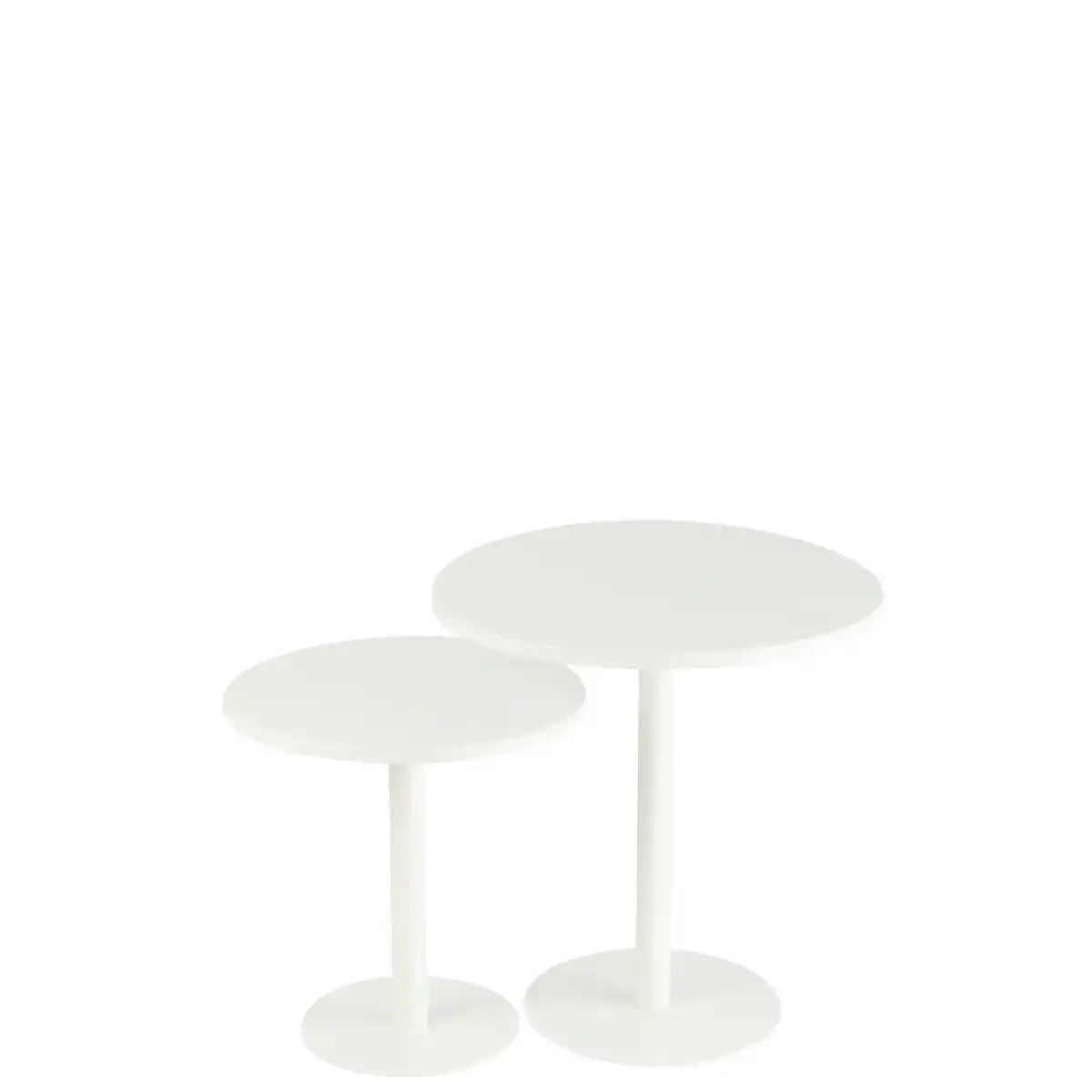 J-Line 2er-Set Beistelltisch rund aus Metall weiß - HomeDesign Knaus