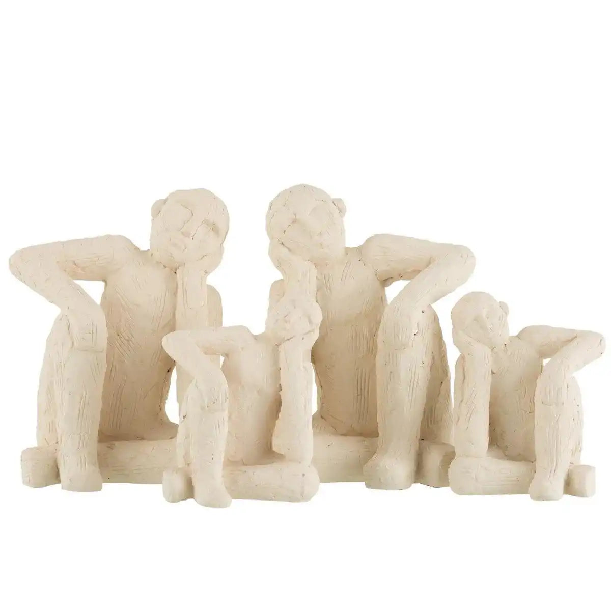 J-Line 2er-Set Buchstütze sitzend Zement weiß groß - HomeDesign Knaus