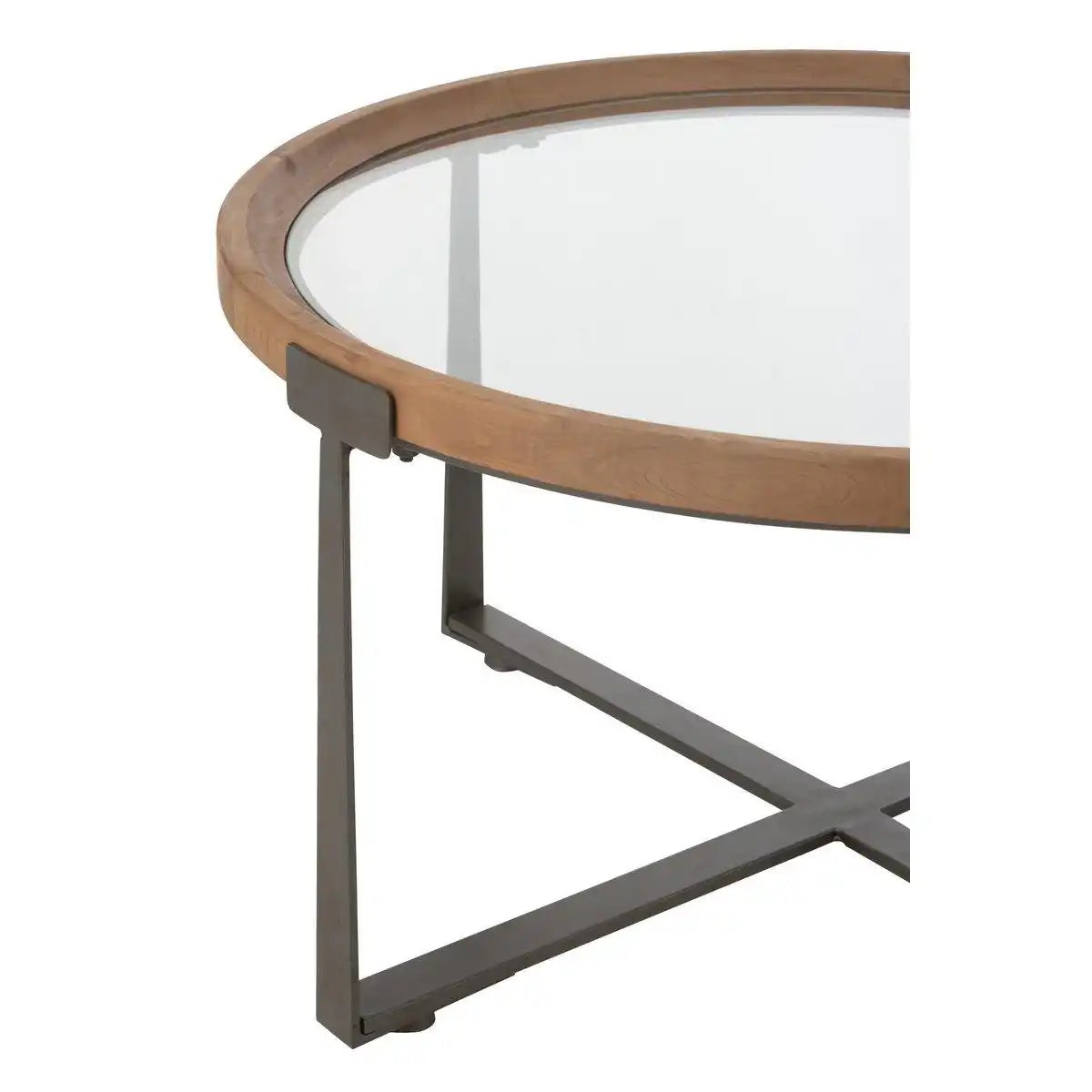 J-Line 2er-Set Couchtisch Luki Glas/Tannenholz Natur/Schwarz - HomeDesign Knaus