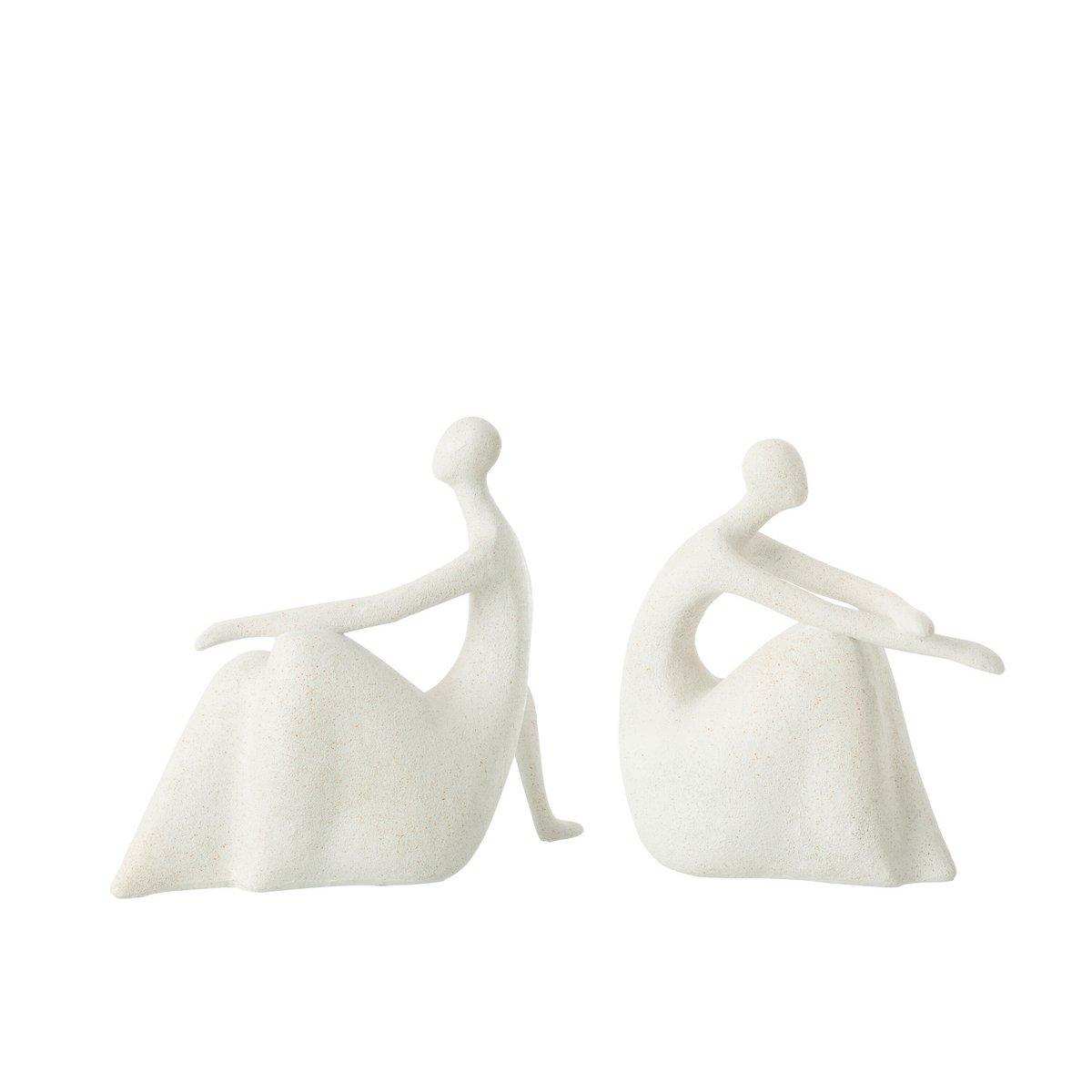 J-Line 2er-Set für Damen, modernes Kunstharz, mattweiß - HomeDesign Knaus