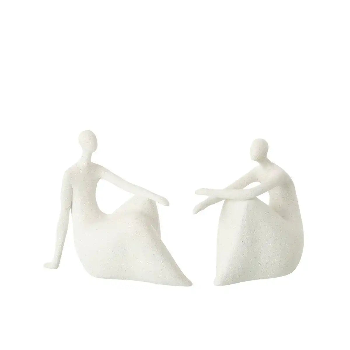 J-Line 2er-Set für Damen, modernes Kunstharz, mattweiß - HomeDesign Knaus