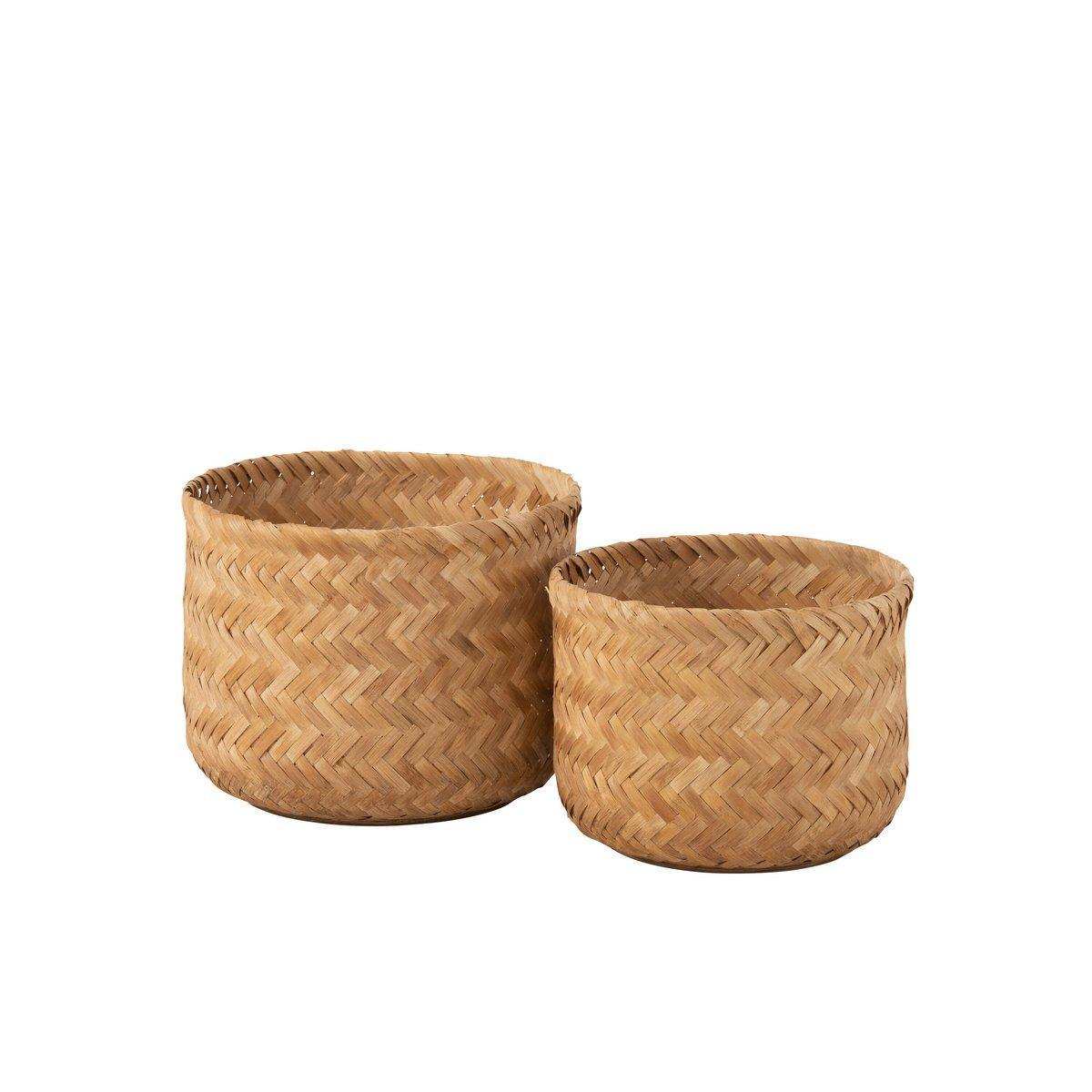 J-Line 2er-Set Korb – Bambus – Natur - HomeDesign Knaus