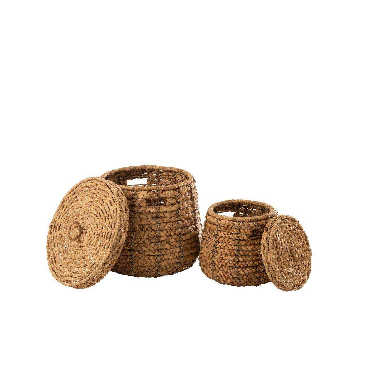 J-Line 2er Set Körbe Maurice Wasserhyazinthe Natur - HomeDesign Knaus
