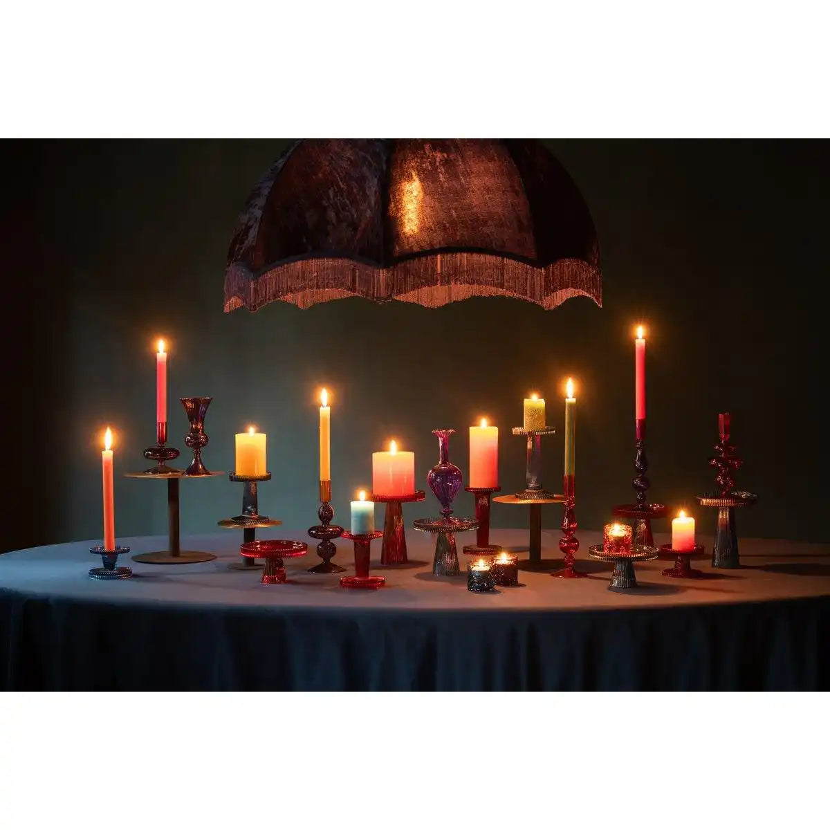 J-Line 3er-Set Kuchenhalter Nelly aus Glas, Rot - HomeDesign Knaus