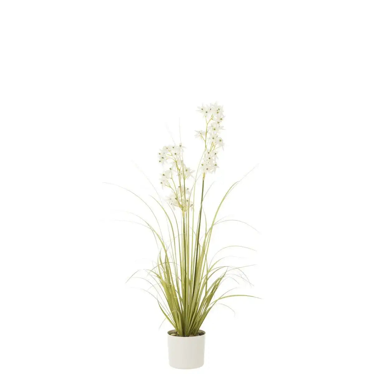 J-Line Allium im Topf, Kunststoff, Grün/Weiß, mittelgroß - HomeDesign Knaus