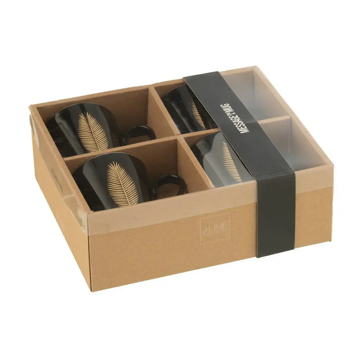 J-Line Bag Plume Porzellan Schwarz / Gold - HomeDesign Knaus