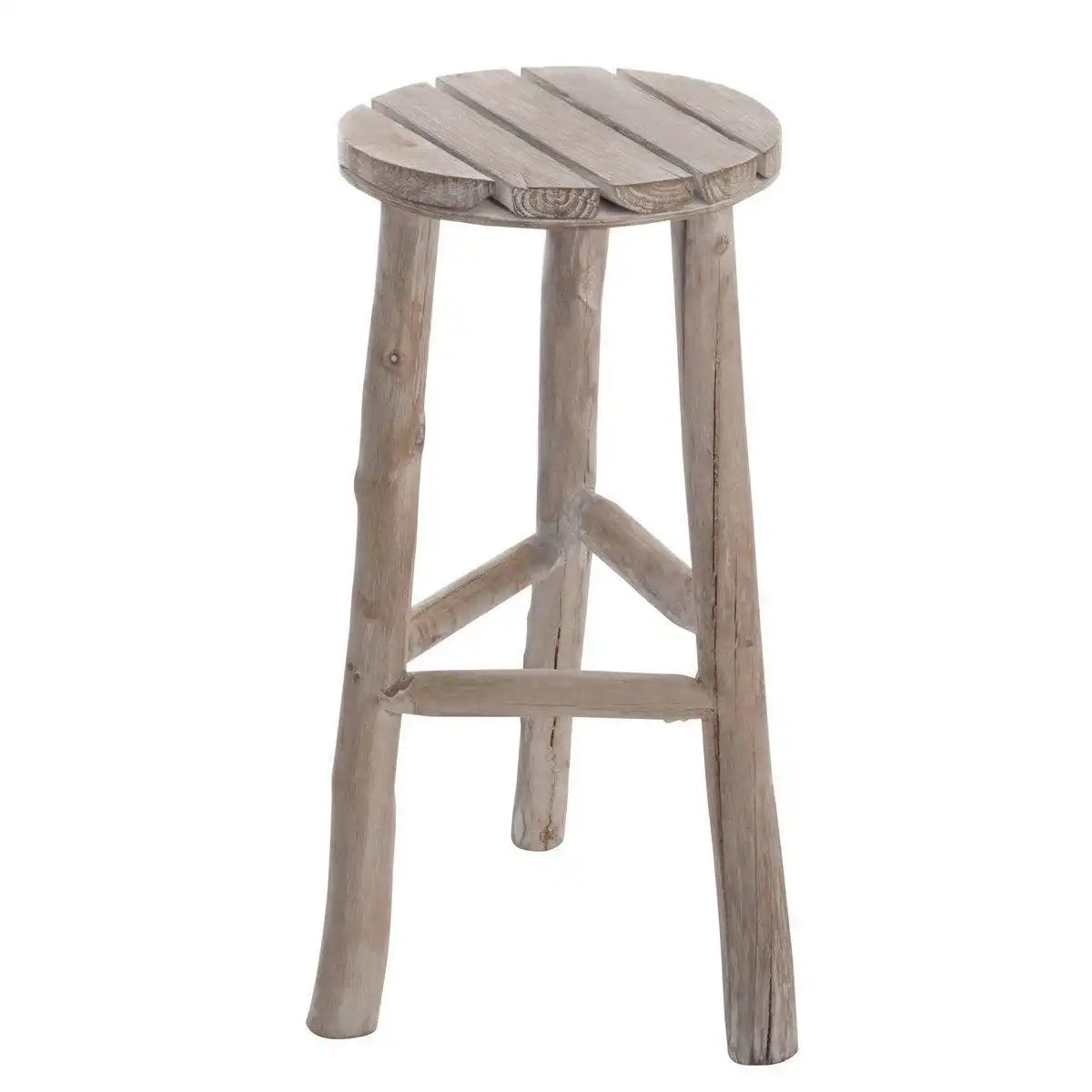 J-Line Barstuhl Rund – Holz – Weiß – Mittelgroß - HomeDesign Knaus