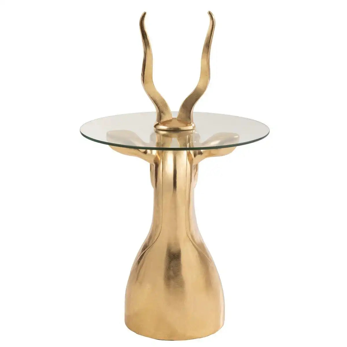 J-Line Beistelltisch Antelope Harz/Glas Gold - HomeDesign Knaus
