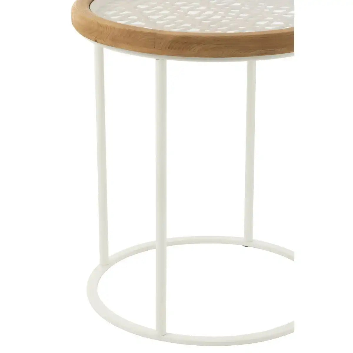 J-Line Beistelltisch Mati Fichte/Metall Natur/Weiß - HomeDesign Knaus