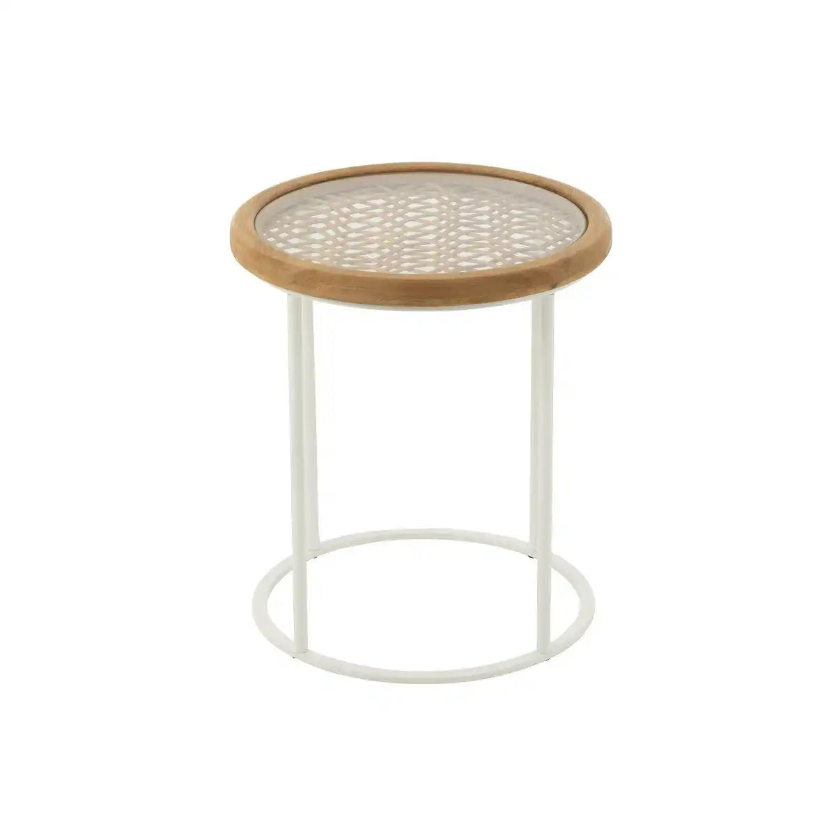 J-Line Beistelltisch Mati Fichte/Metall Natur/Weiß - HomeDesign Knaus
