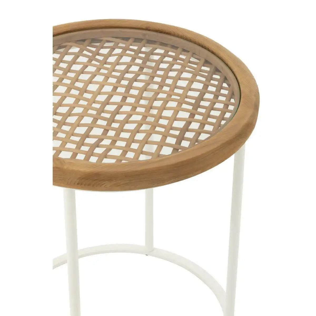J-Line Beistelltisch Mati Fichte/Metall Natur/Weiß - HomeDesign Knaus