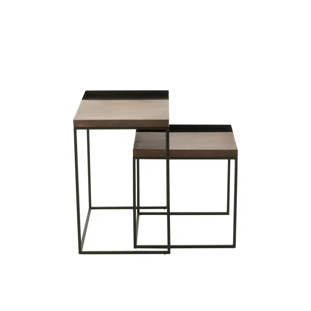 J-Line Beistelltisch – Metall – Bronze/Schwarz – 2er-Set - HomeDesign Knaus