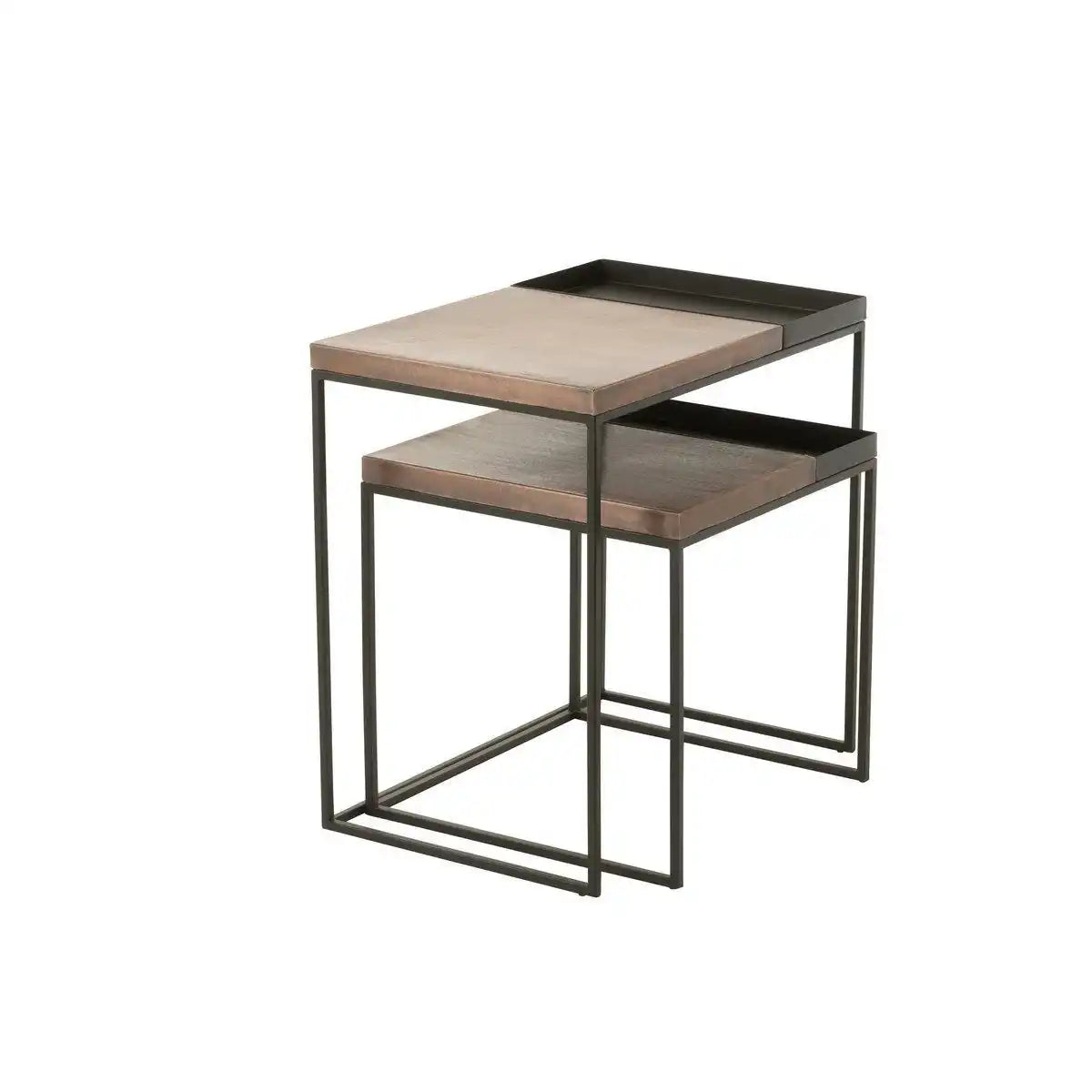 J-Line Beistelltisch – Metall – Bronze/Schwarz – 2er-Set - HomeDesign Knaus