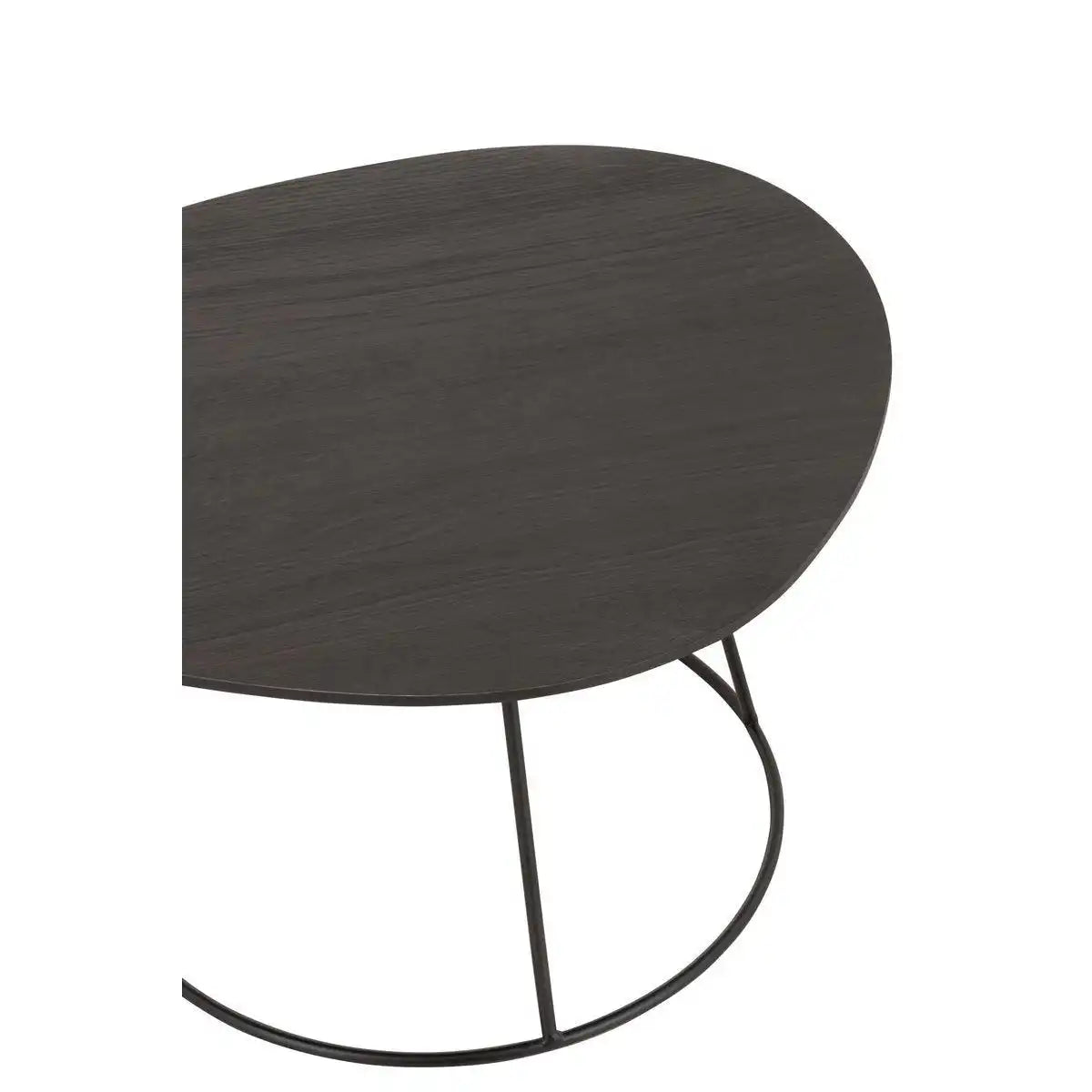 J-Line Beistelltisch Oval Holz/Metall Dunkelbraun S - HomeDesign Knaus