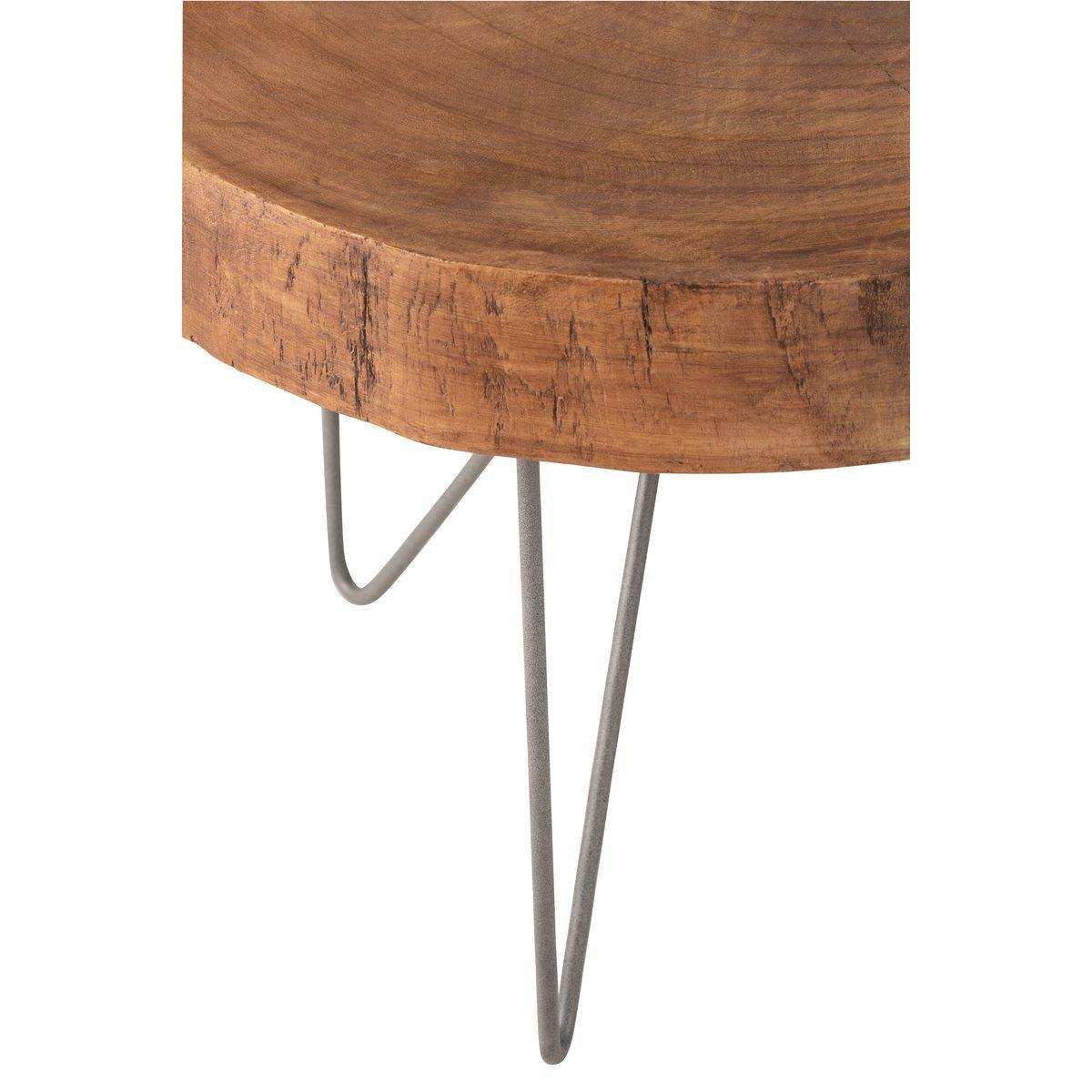 J-Line Beistelltisch Paulownia – Holz/Metall – braun – 2er-Set - HomeDesign Knaus