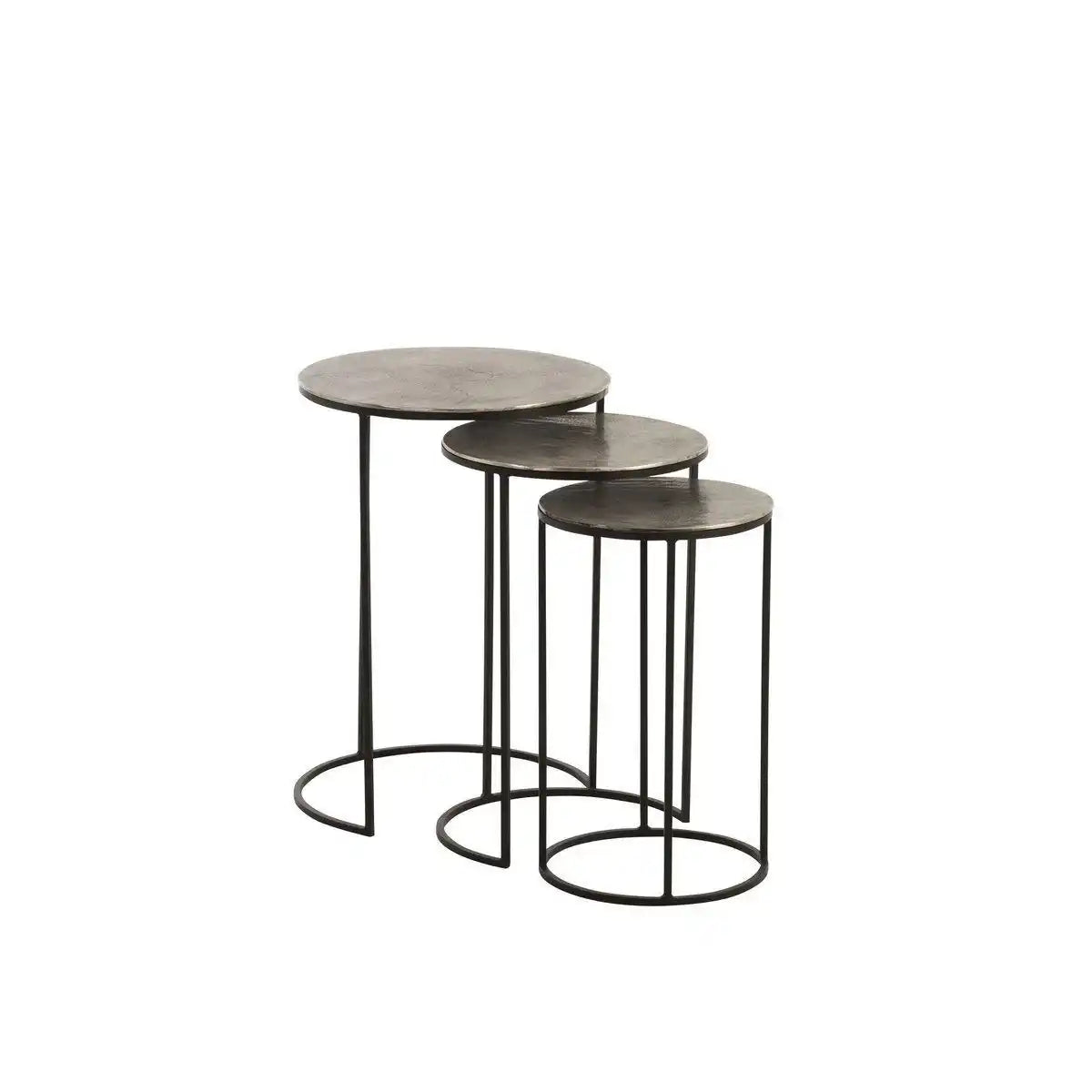 J-Line Beistelltisch Rund – Aluminium – Schwarz/Grau – - HomeDesign Knaus