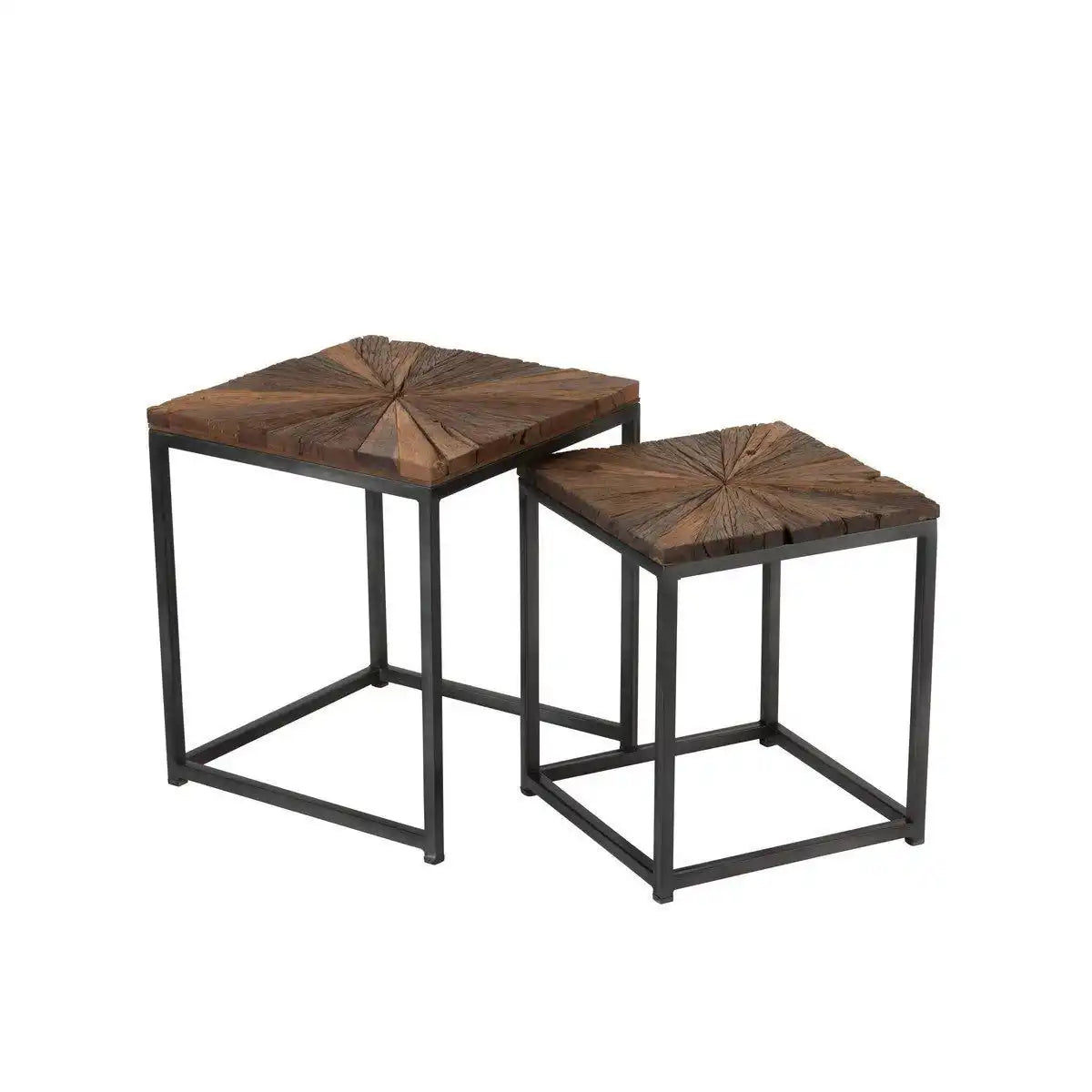 J-Line Beistelltisch Shanil – Holz/Eisen – Natur/Grau – - HomeDesign Knaus