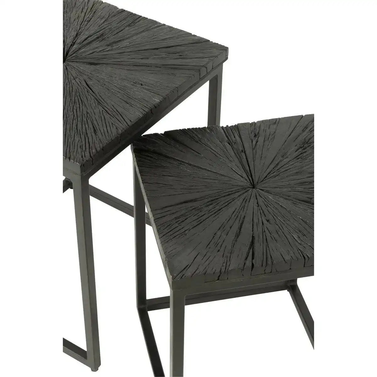 J-Line Beistelltisch Shanil – Holz/Eisen – Schwarz - HomeDesign Knaus