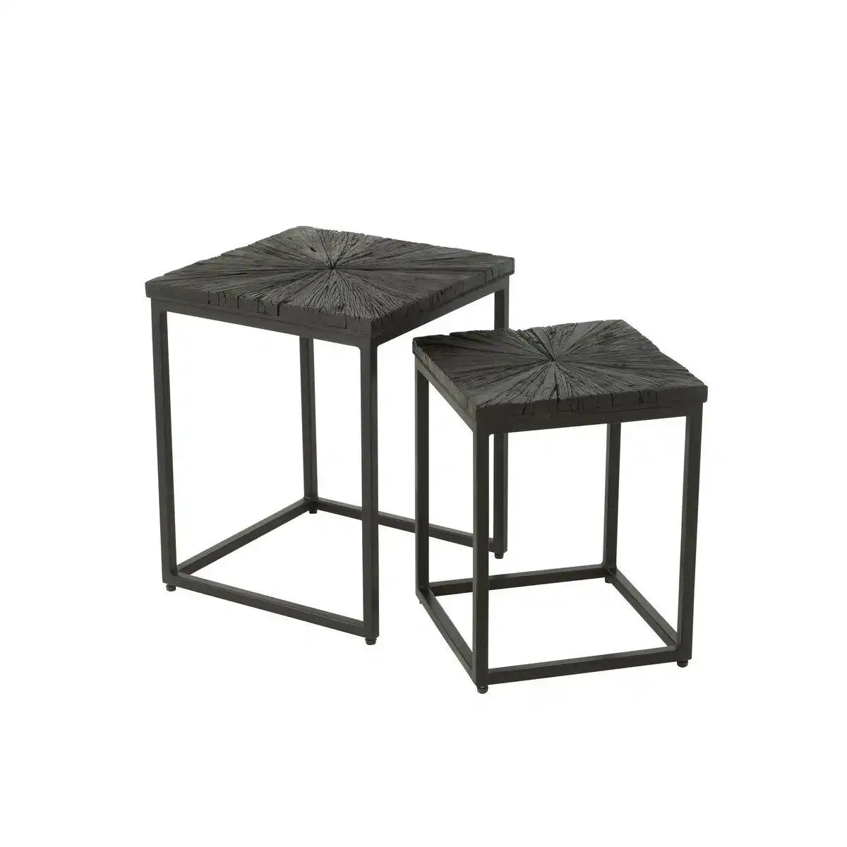 J-Line Beistelltisch Shanil – Holz/Eisen – Schwarz - HomeDesign Knaus