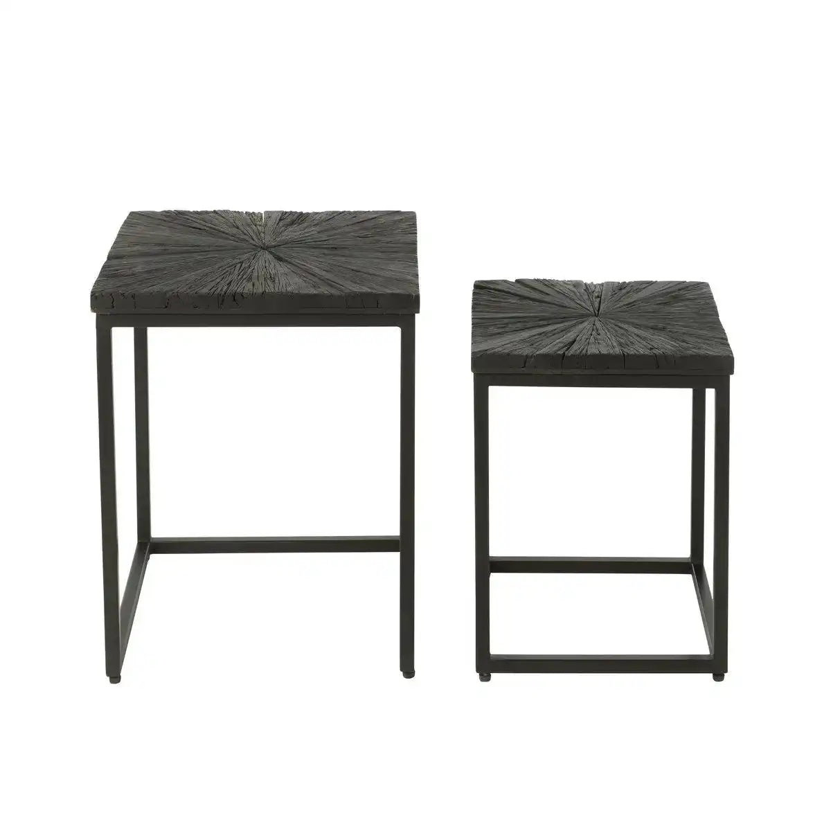 J-Line Beistelltisch Shanil – Holz/Eisen – Schwarz - HomeDesign Knaus