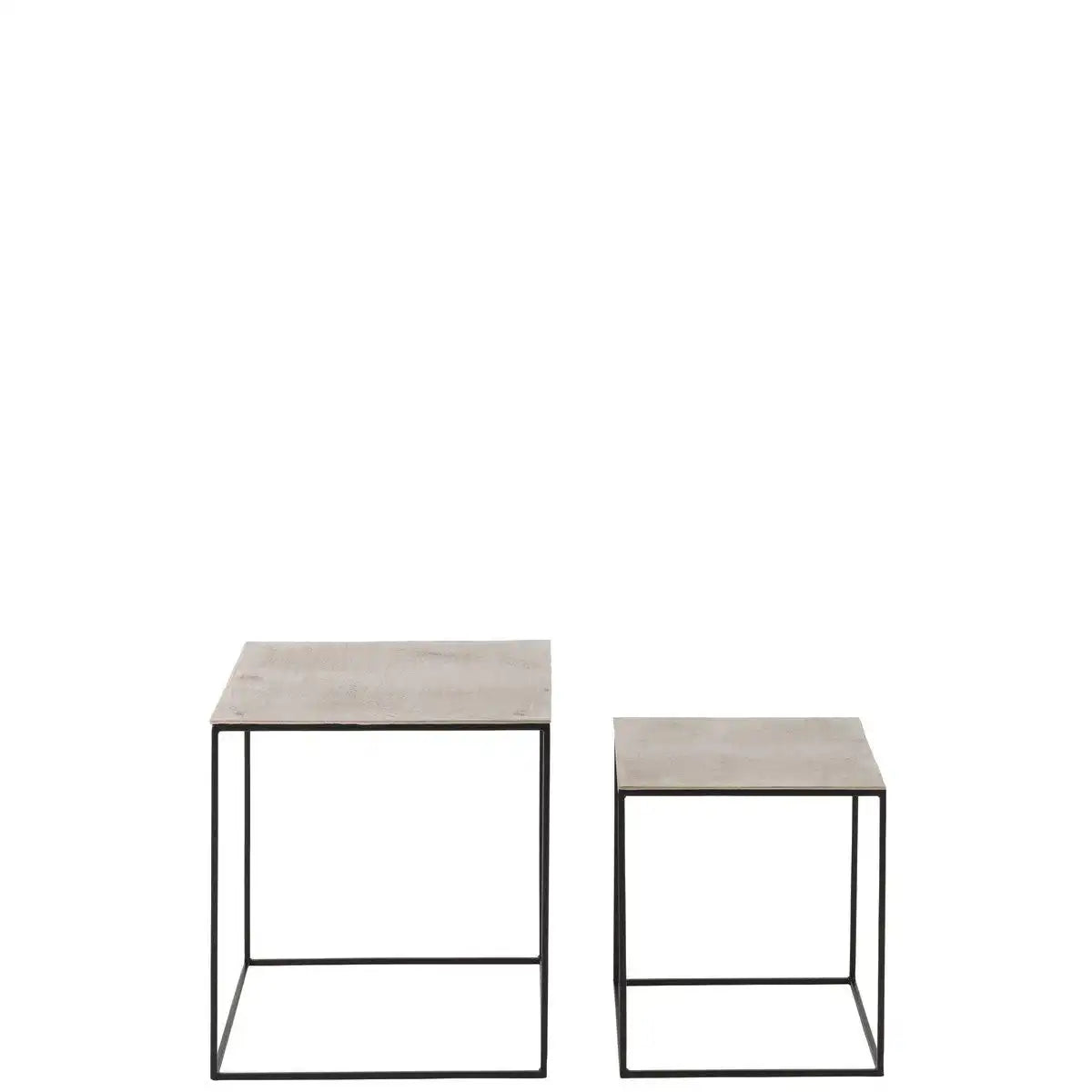 J-Line Beistelltisch Square – Metall – Silber/Schwarz - HomeDesign Knaus
