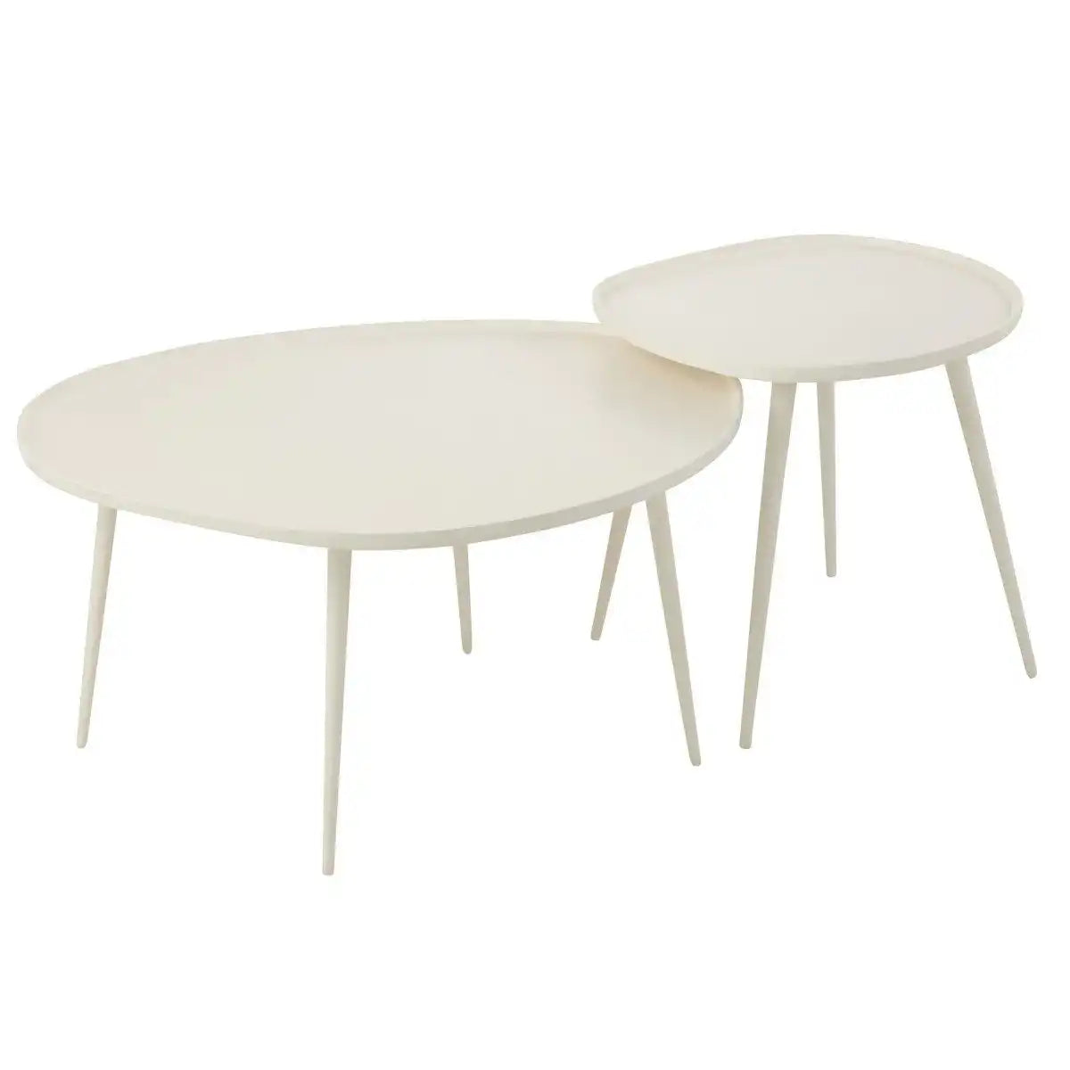 J-Line Beistelltisch Vinta – Aluminium – Weiß - HomeDesign Knaus