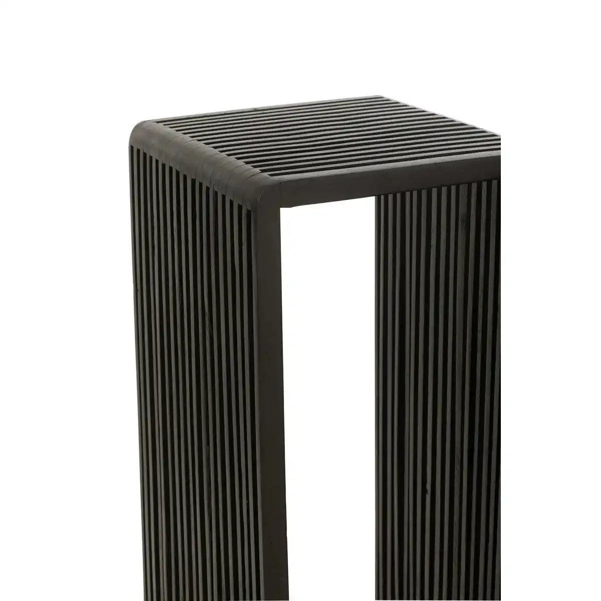 J-Line Beistelltische Cube Recyceltes Teakholz – Holz – Schwarz - HomeDesign Knaus