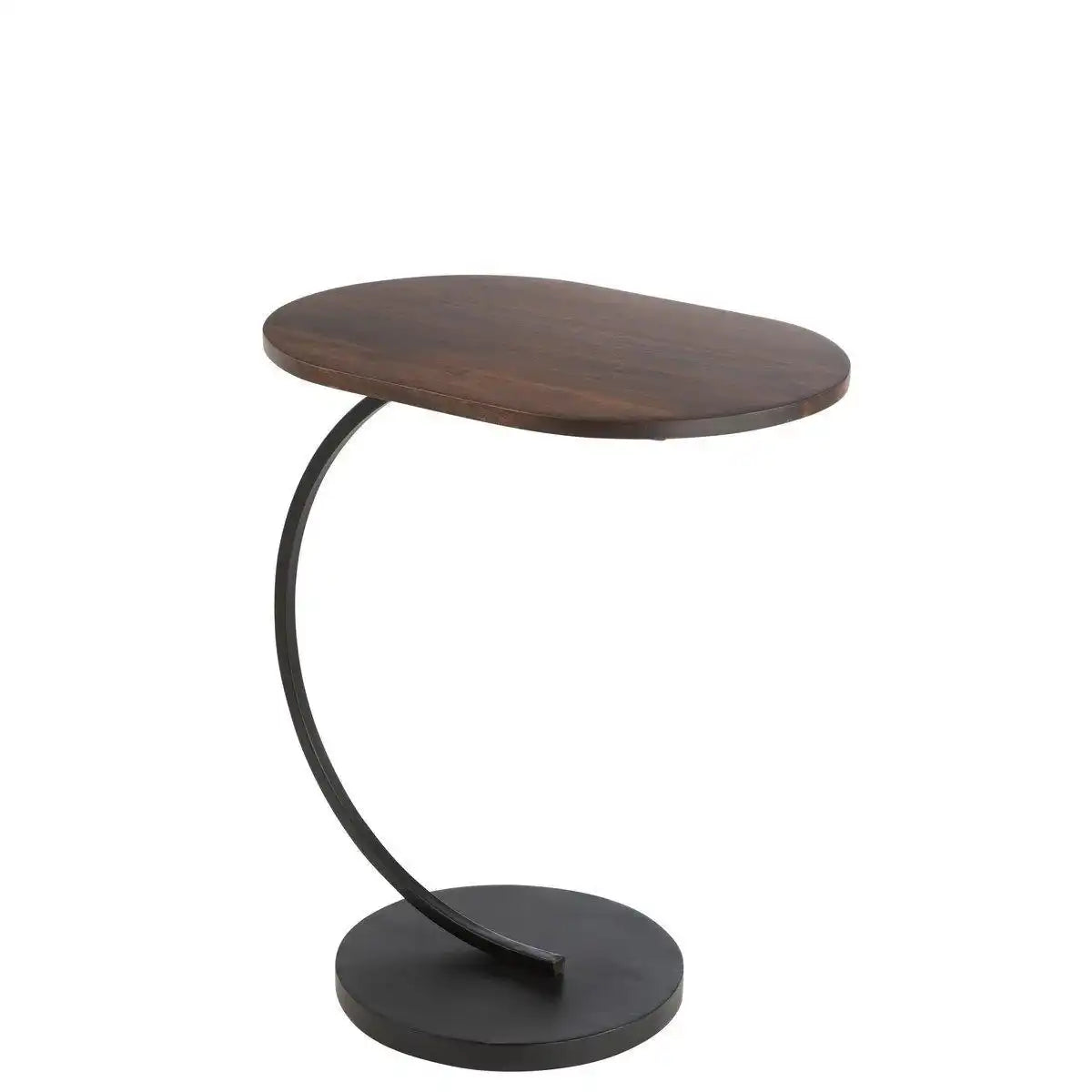 J-Line Bijzettafel Swoosh Ijzer/Mangohout Bruin/Zwart - HomeDesign Knaus