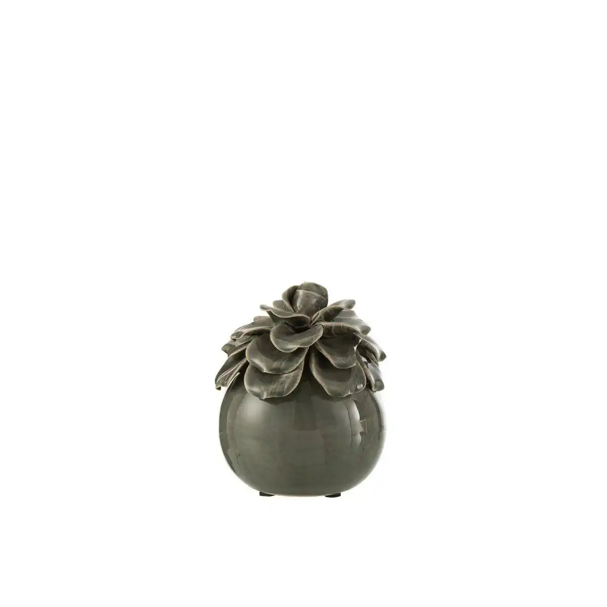 J-Line Blumendekor aus Keramik, Grau – 15,00 cm hoch - HomeDesign Knaus