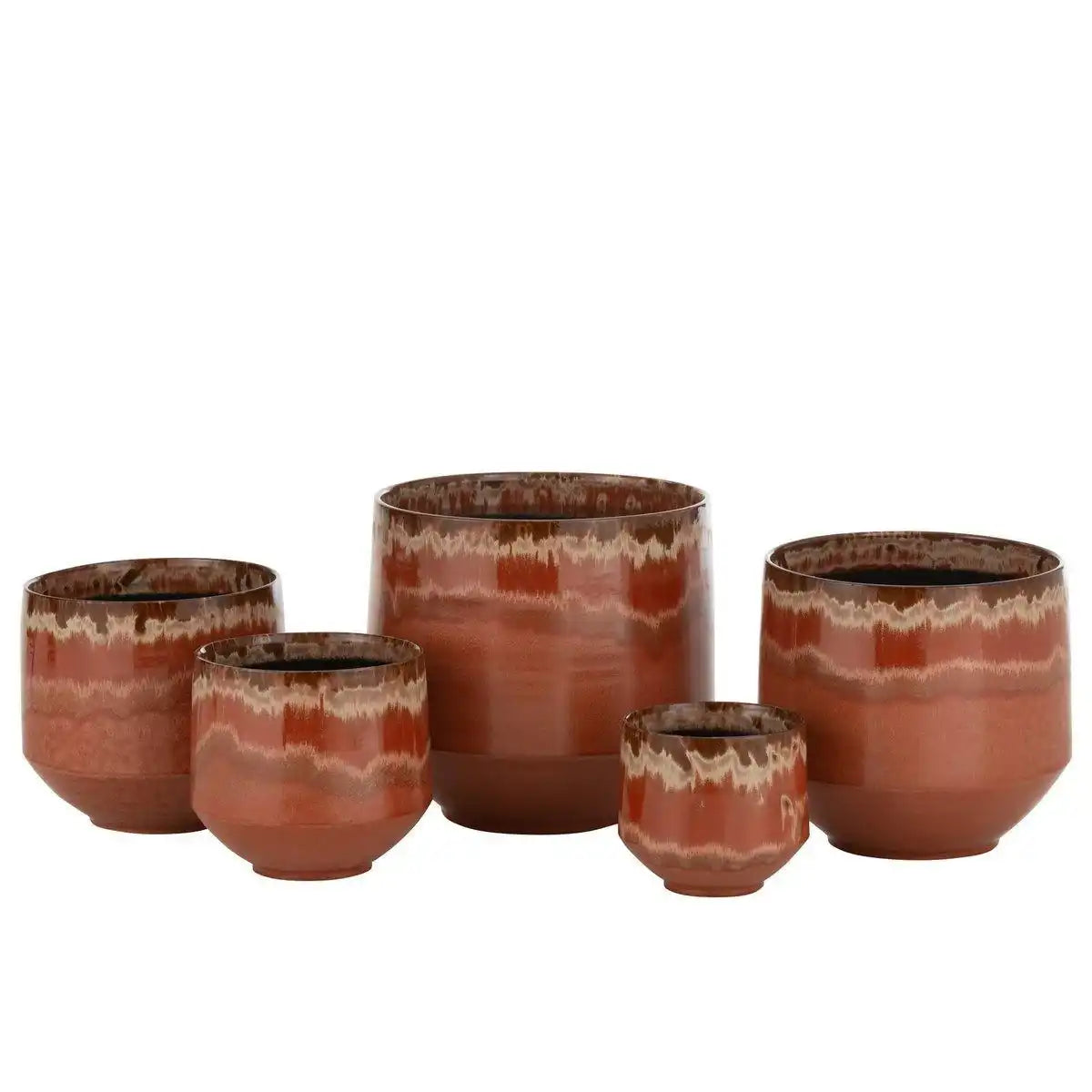 J-Line Blumentopf Aline - Keramik - Rot - extra groß - Ø 32,50 cm - HomeDesign Knaus