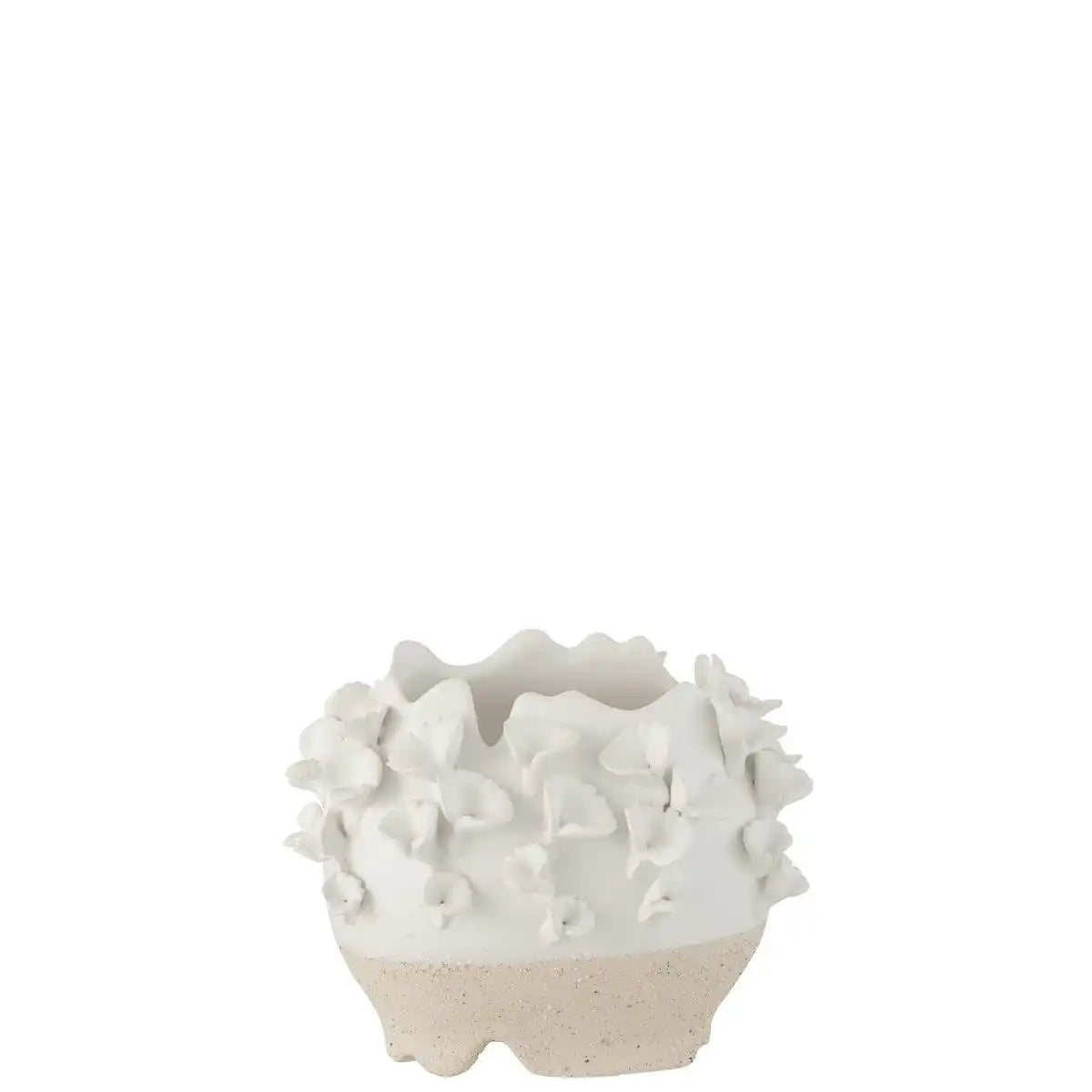 J-Line Blumentopf Anemone - Keramik - Weiß/Beige - Ø 17,00 cm - HomeDesign Knaus