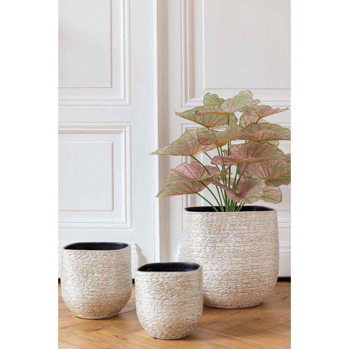 J-Line Blumentopf Audrey – Keramik – Champagner – groß – Ø 25,50 cm - HomeDesign Knaus