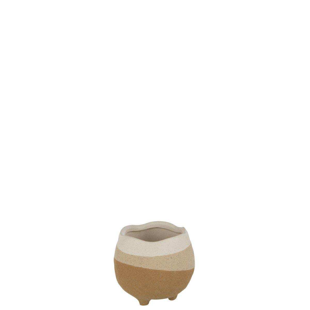 J-Line Blumentopf auf Fuß - Keramik - Beige/Hellbraun - klein - HomeDesign Knaus