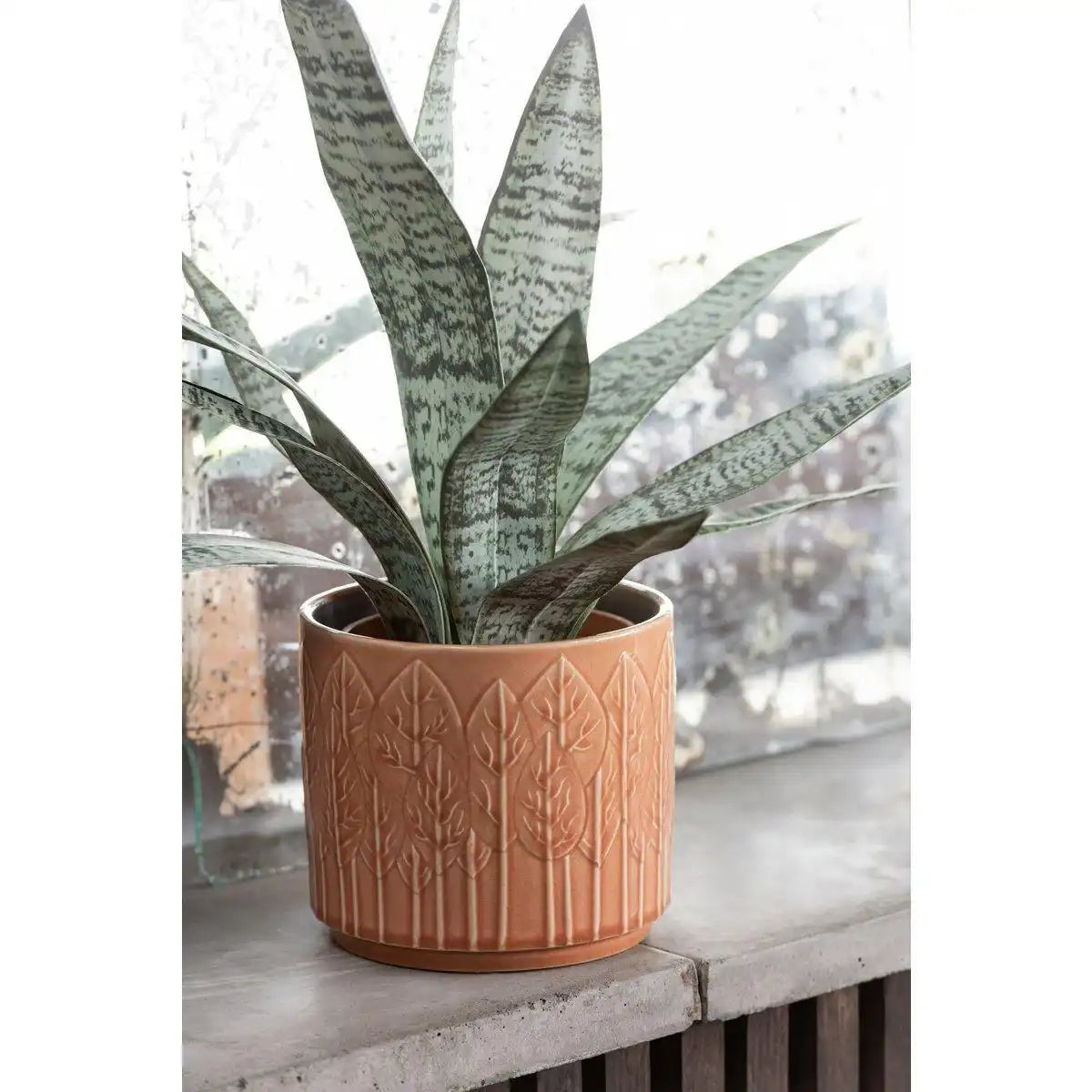 J-Line Blumentopf Blatt Keramik Rost Medium - HomeDesign Knaus