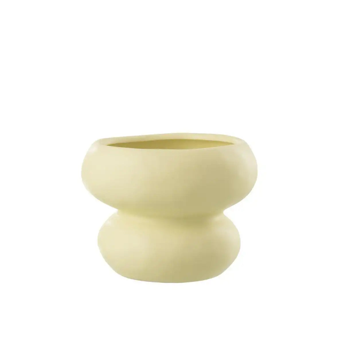 J-Line Blumentopf Circle – Porzellan – hellgelb – Ø 19,50 cm - HomeDesign Knaus
