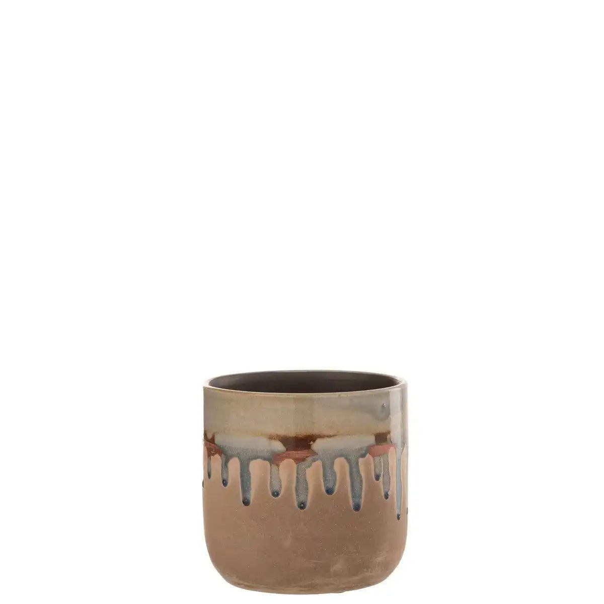 J-Line Blumentopf Drop - Keramik - Beige/Grau - klein - Ø 15,00 cm - HomeDesign Knaus