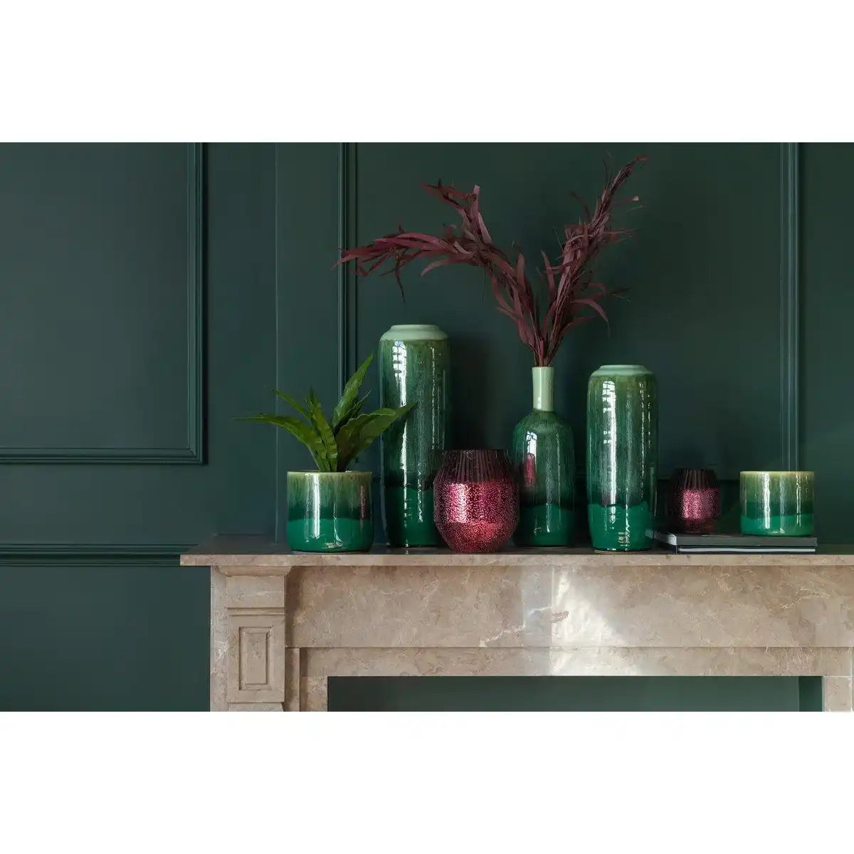 J-Line Blumentopf Elise - Keramik - Grün - klein - Ø 15,00 cm - HomeDesign Knaus