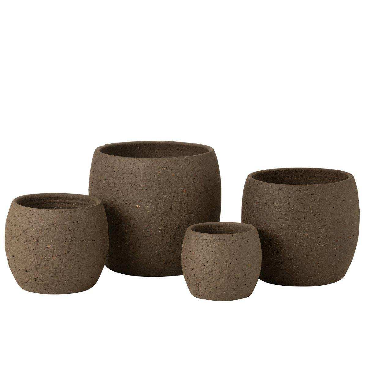 J-Line Blumentopf Enya - Keramik - Braun - extra groß - Ø 28,00 cm - HomeDesign Knaus