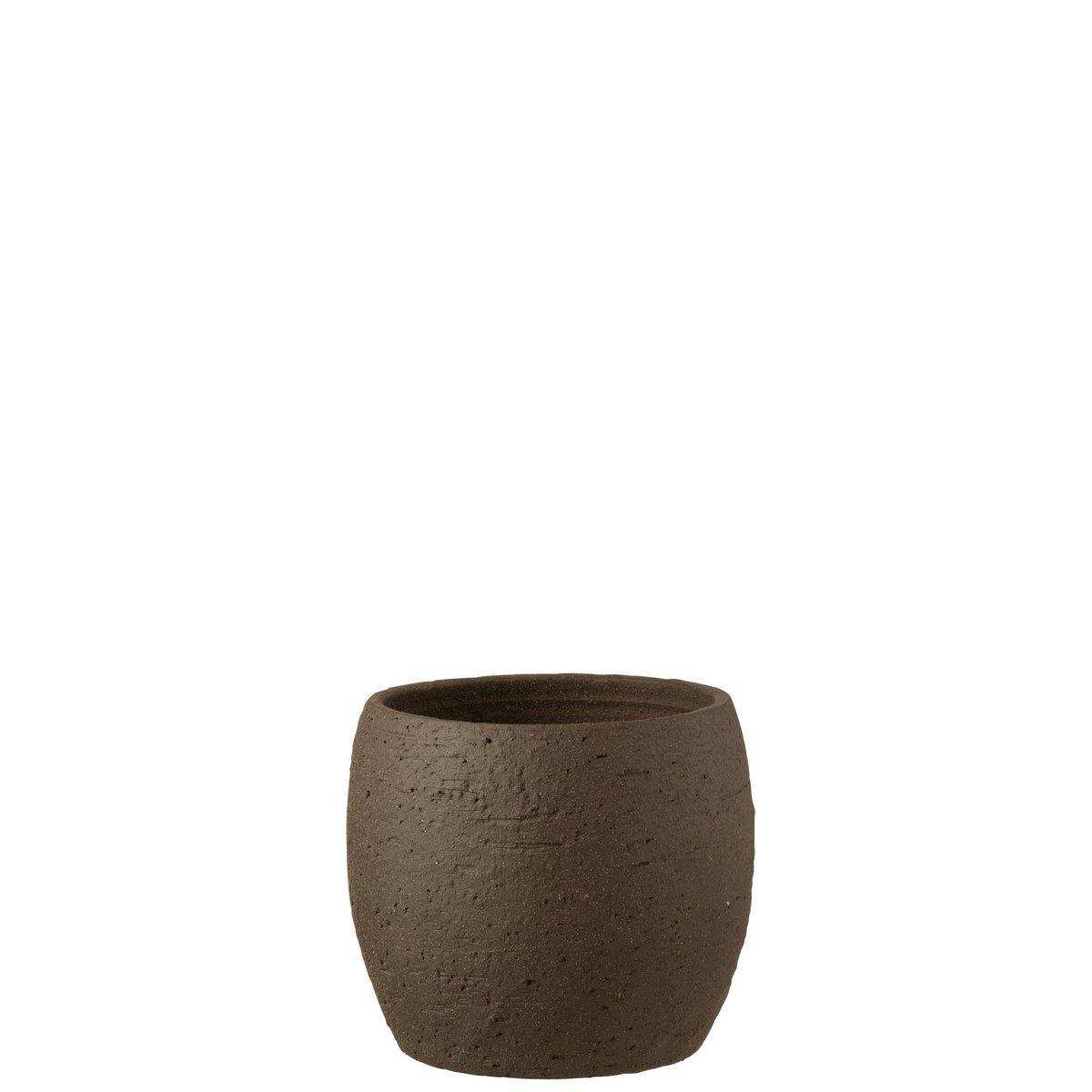 J-Line Blumentopf Enya - Keramik - Braun - Groß - Ø 24,00 cm - HomeDesign Knaus
