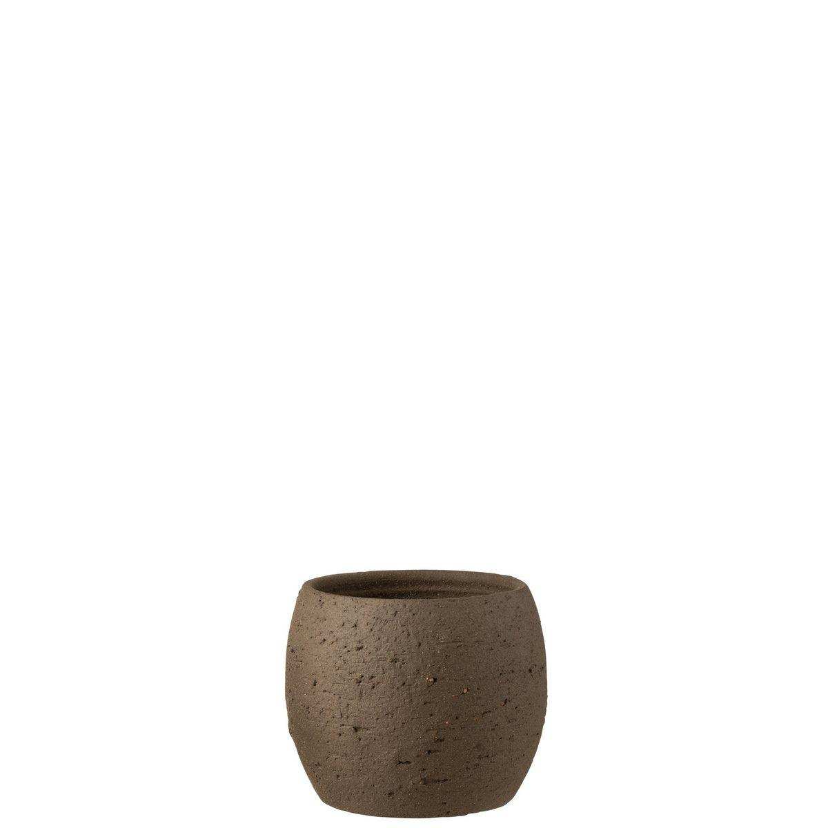 J-Line Blumentopf Enya - Keramik - Braun - Mittel - Ø 20,00 cm - HomeDesign Knaus