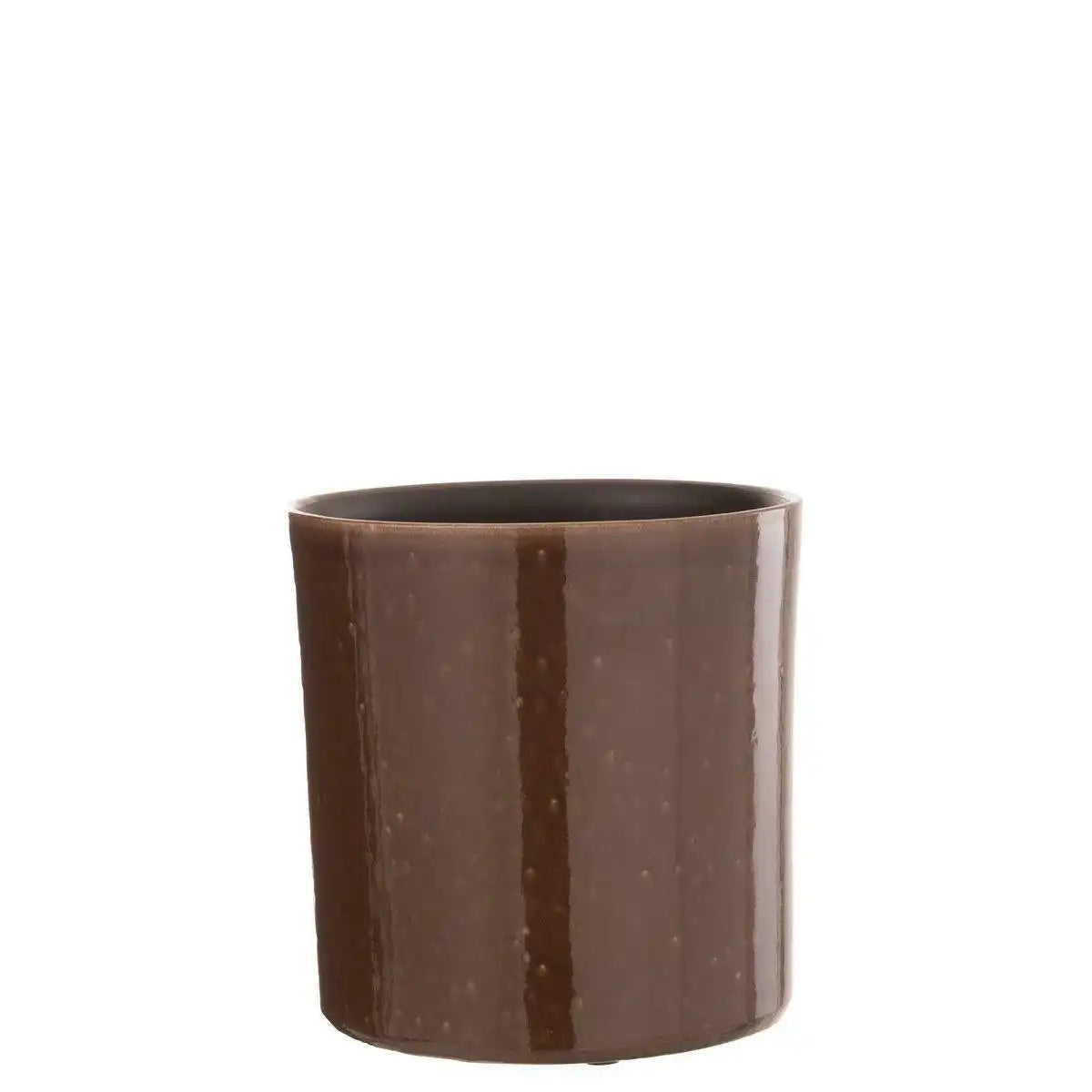 J-Line Blumentopf Flek - Keramik - Braun - Mittel - Ø 20,00 cm - HomeDesign Knaus