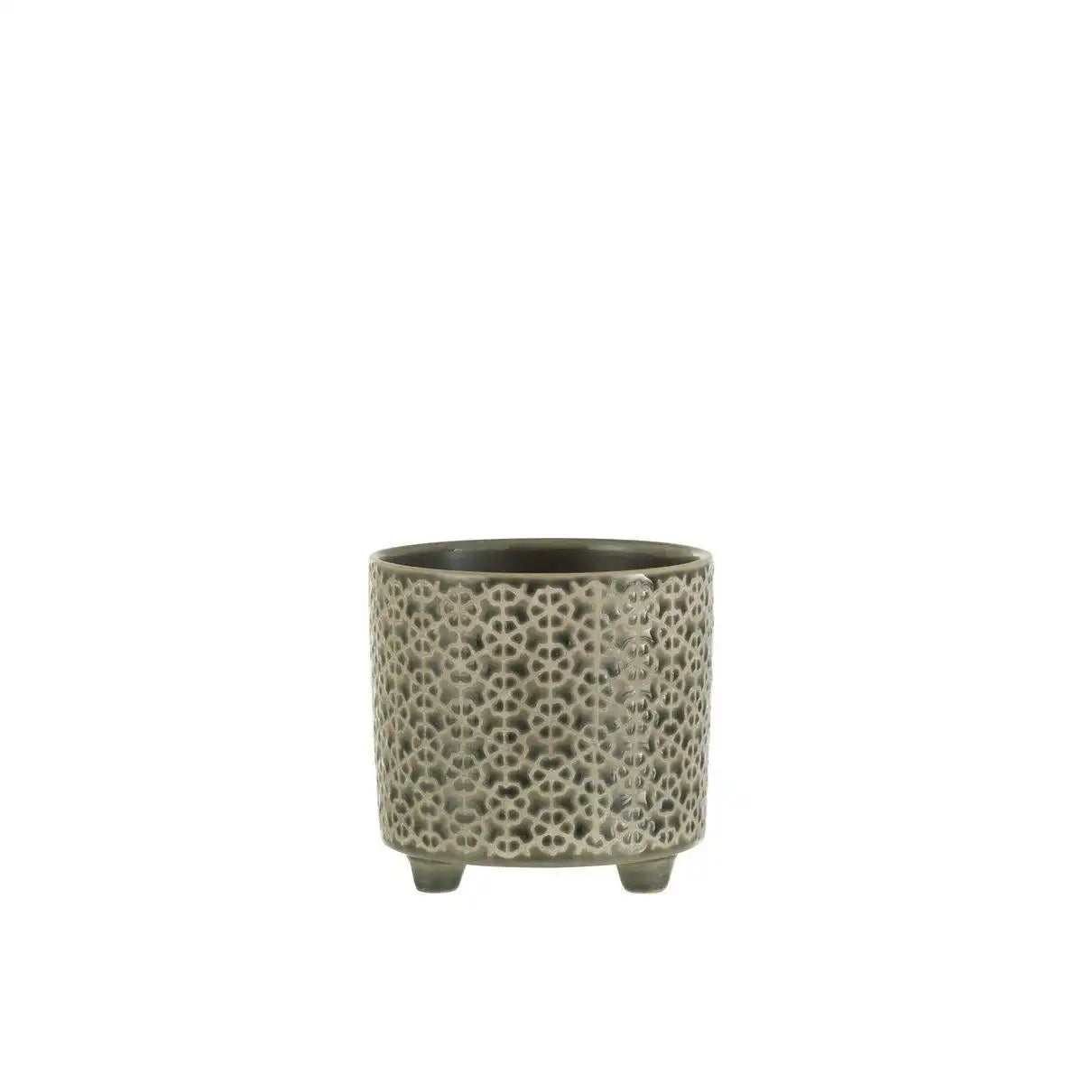 J-Line Blumentopf Flower - Keramik - graublau - Ø 12 cm - - HomeDesign Knaus