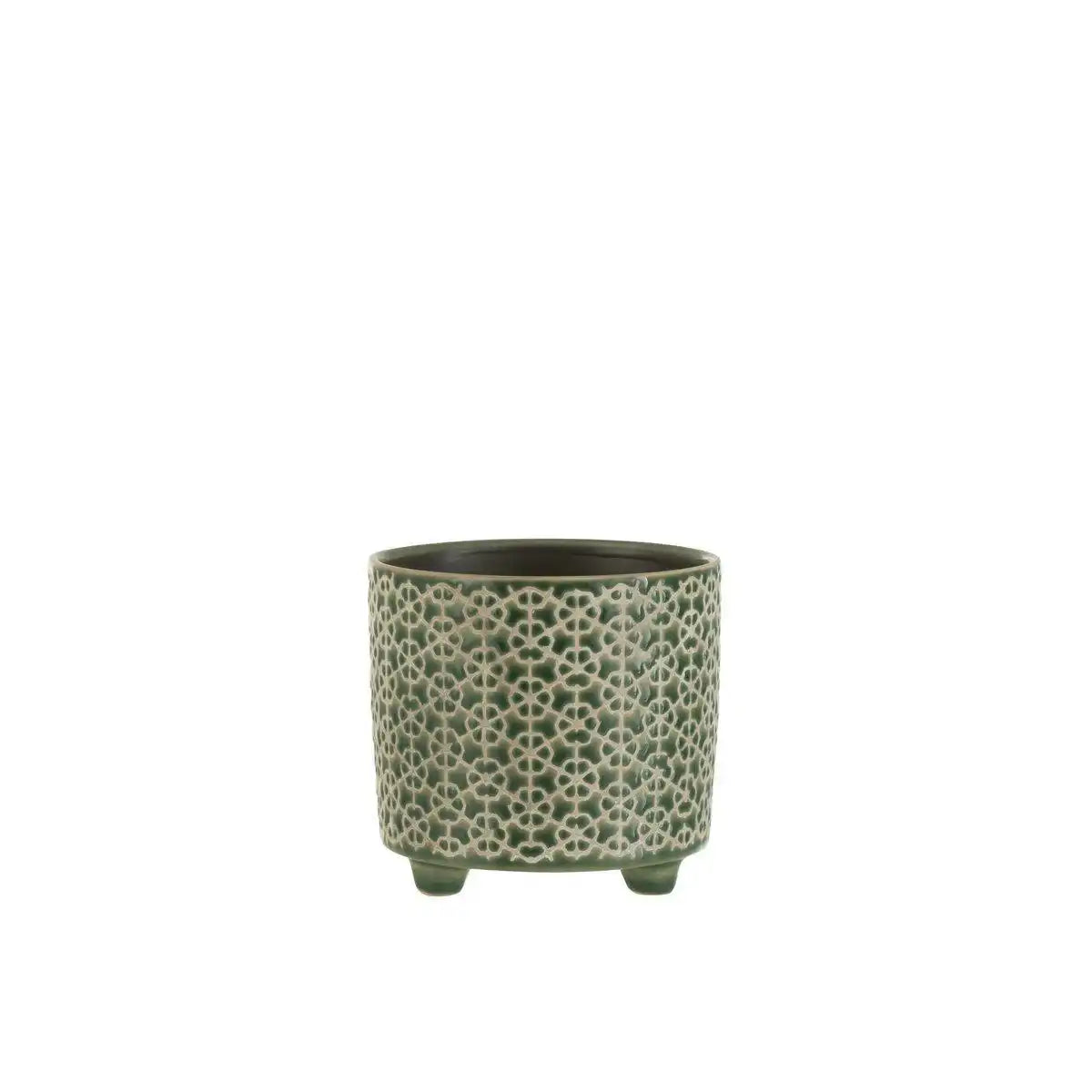 J-Line Blumentopf Flower - Keramik - Grün - S - Ø 12 cm - HomeDesign Knaus
