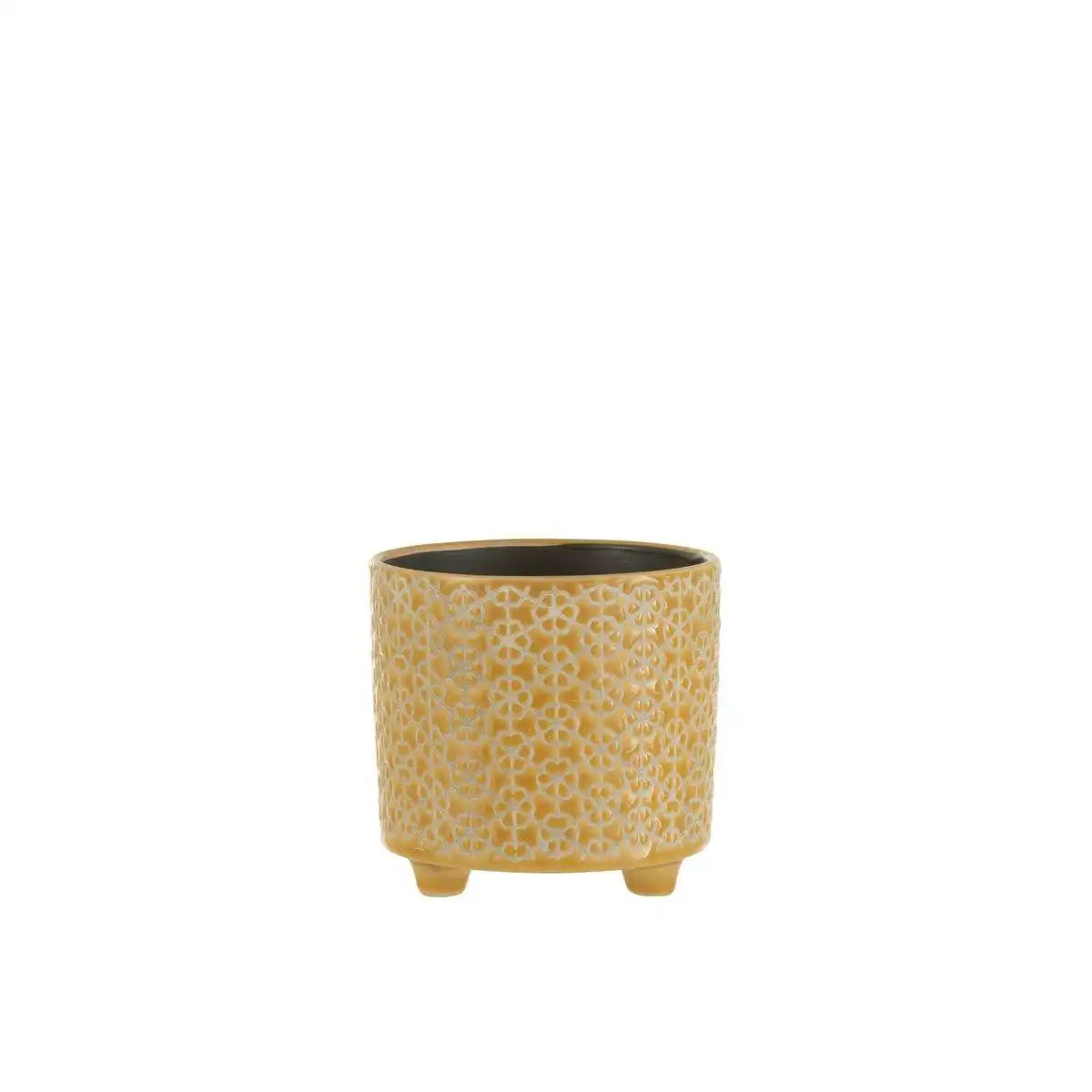 J-Line Blumentopf Flower - Keramik - Ocker - S - Ø 12 cm - HomeDesign Knaus