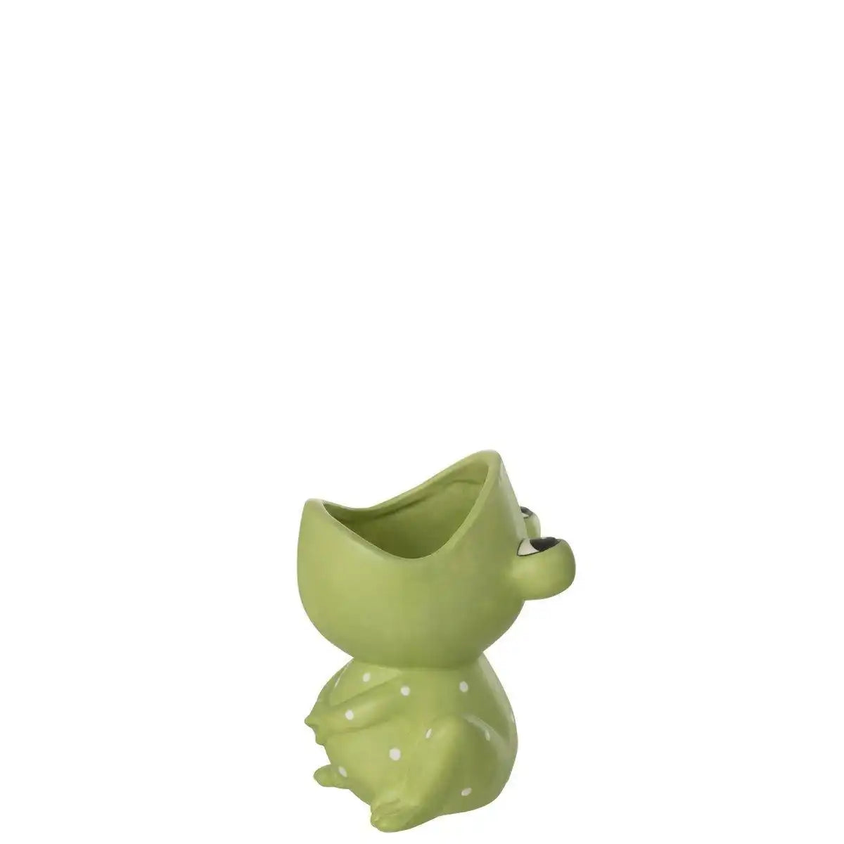 J-Line Blumentopf Frosch mit offenem Mund, Dolomitgrün, mittelgroß - HomeDesign Knaus