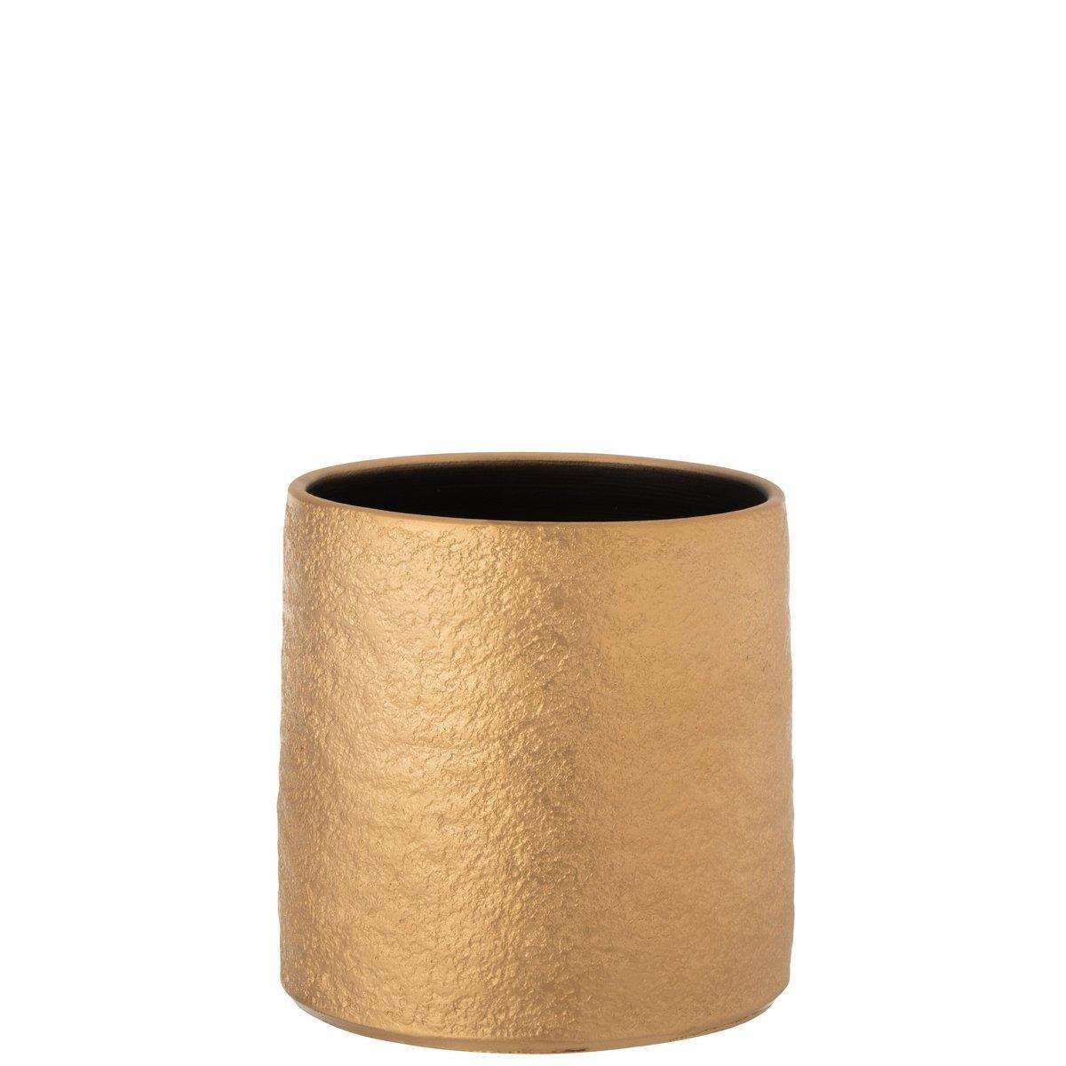 J-Line Blumentopf Gatsby – Keramik – Gold – groß – Ø 24,00 cm - HomeDesign Knaus